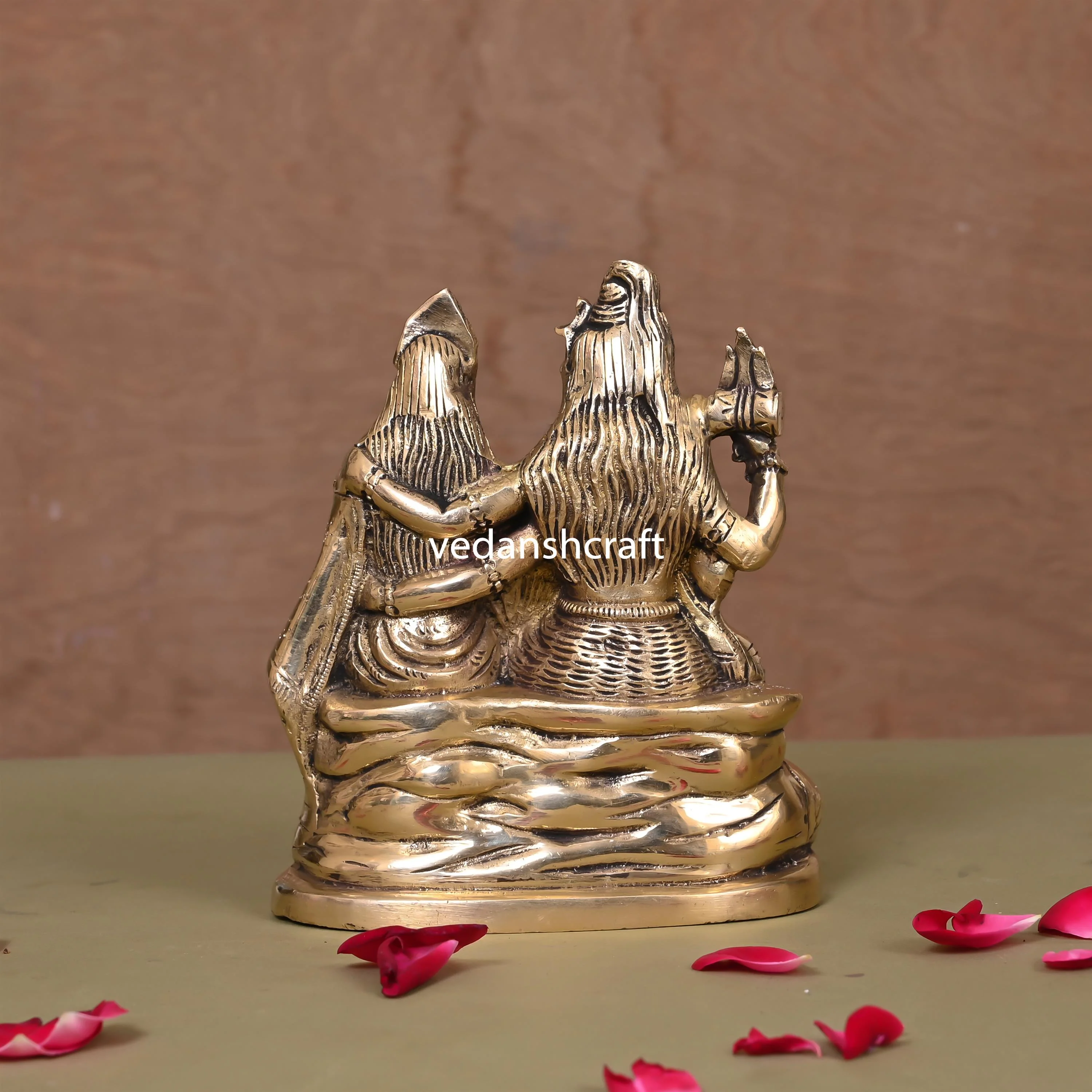 Brass Sitting Shiva Family Statue (6") - Image 3
