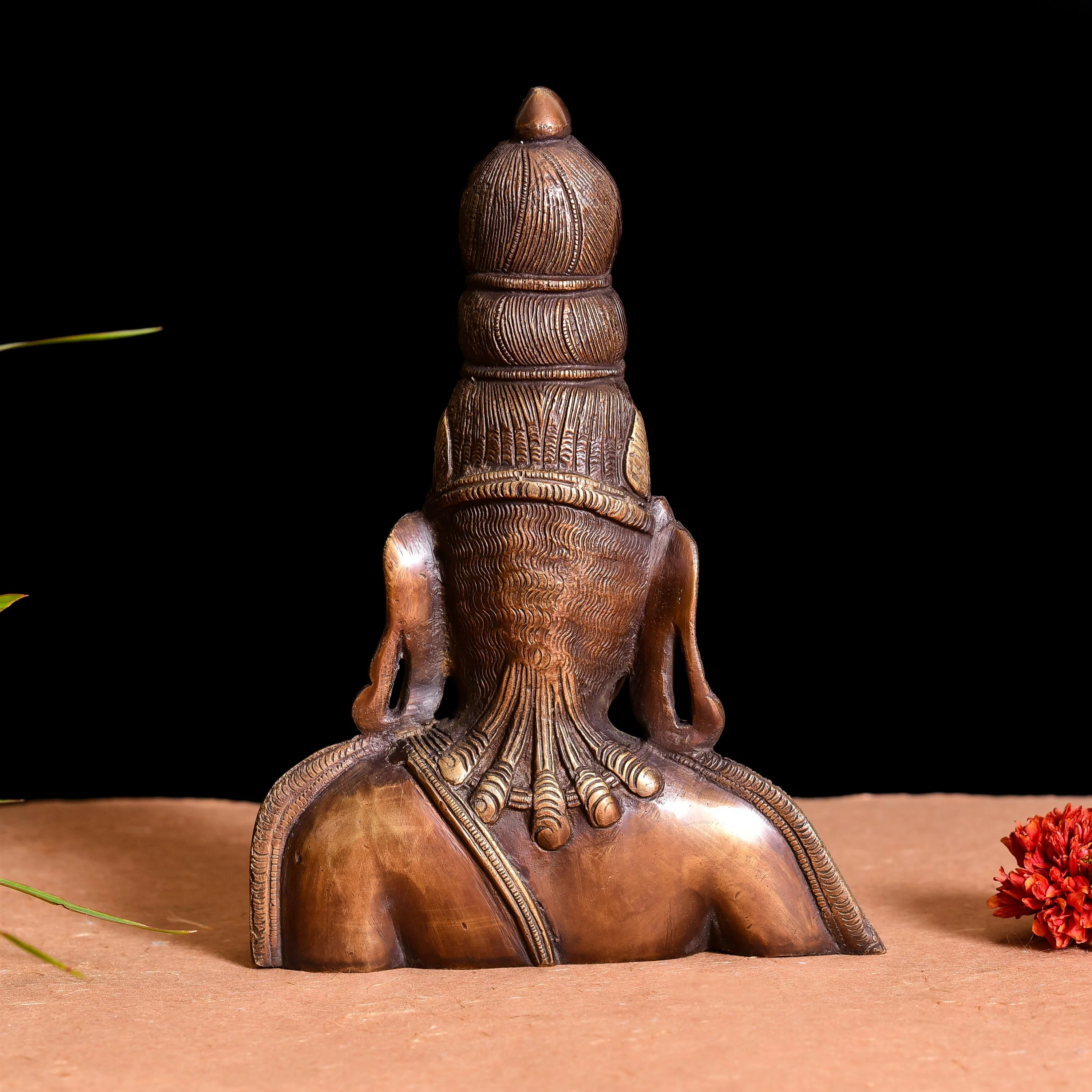 Brass Parvati Bust Statue (10.2 Inch) - Image 3