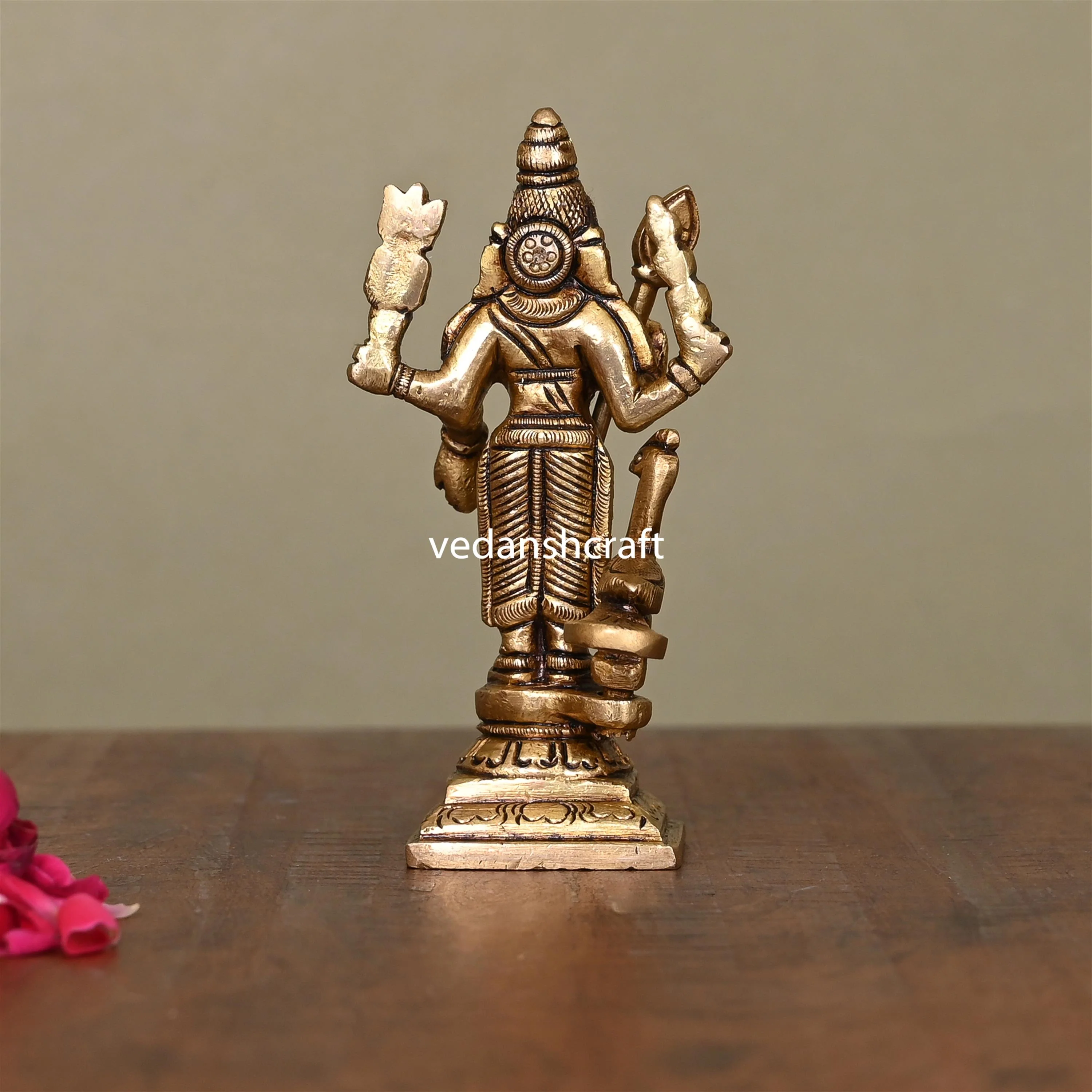 Brass Superfine Standing Lord Murugan/Kartikeya Idol (4") - Image 2