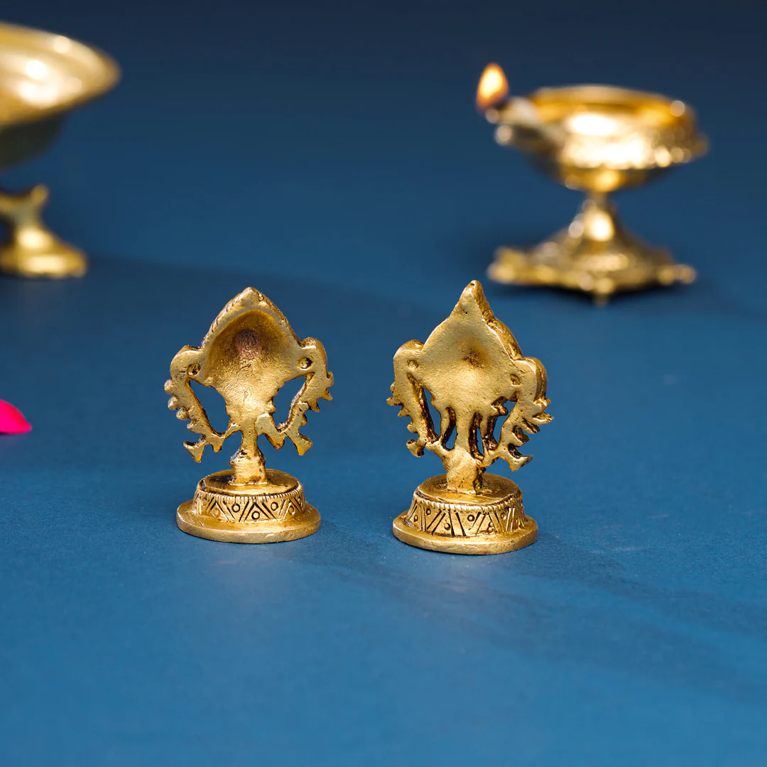 Brass Shankh Chakra Decor Set (2.5 Inch) - Image 5