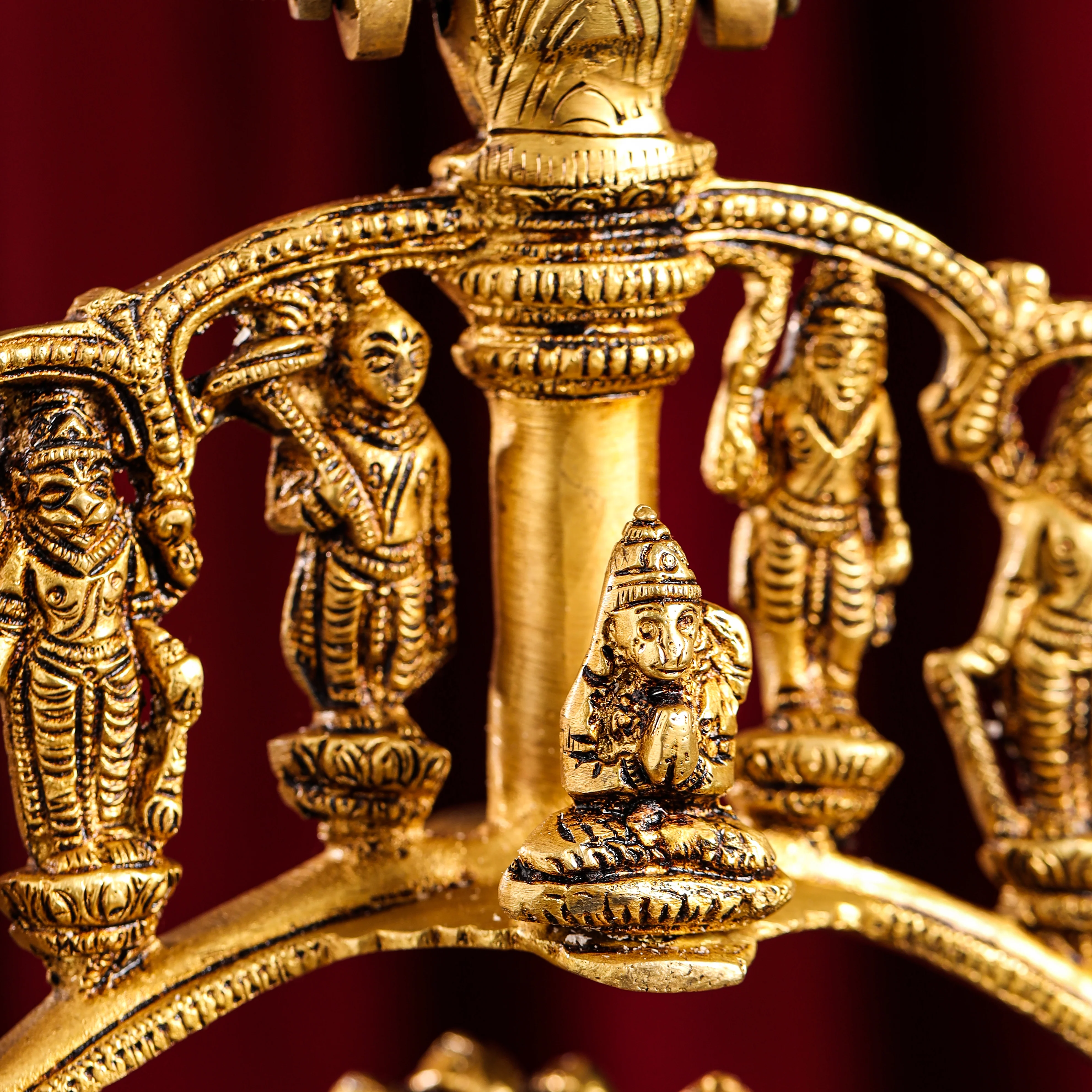 Brass Superfine Dashavatara / Vishnu Avatar Wall Hanging Lamp (46.5 Inch) - Image 5