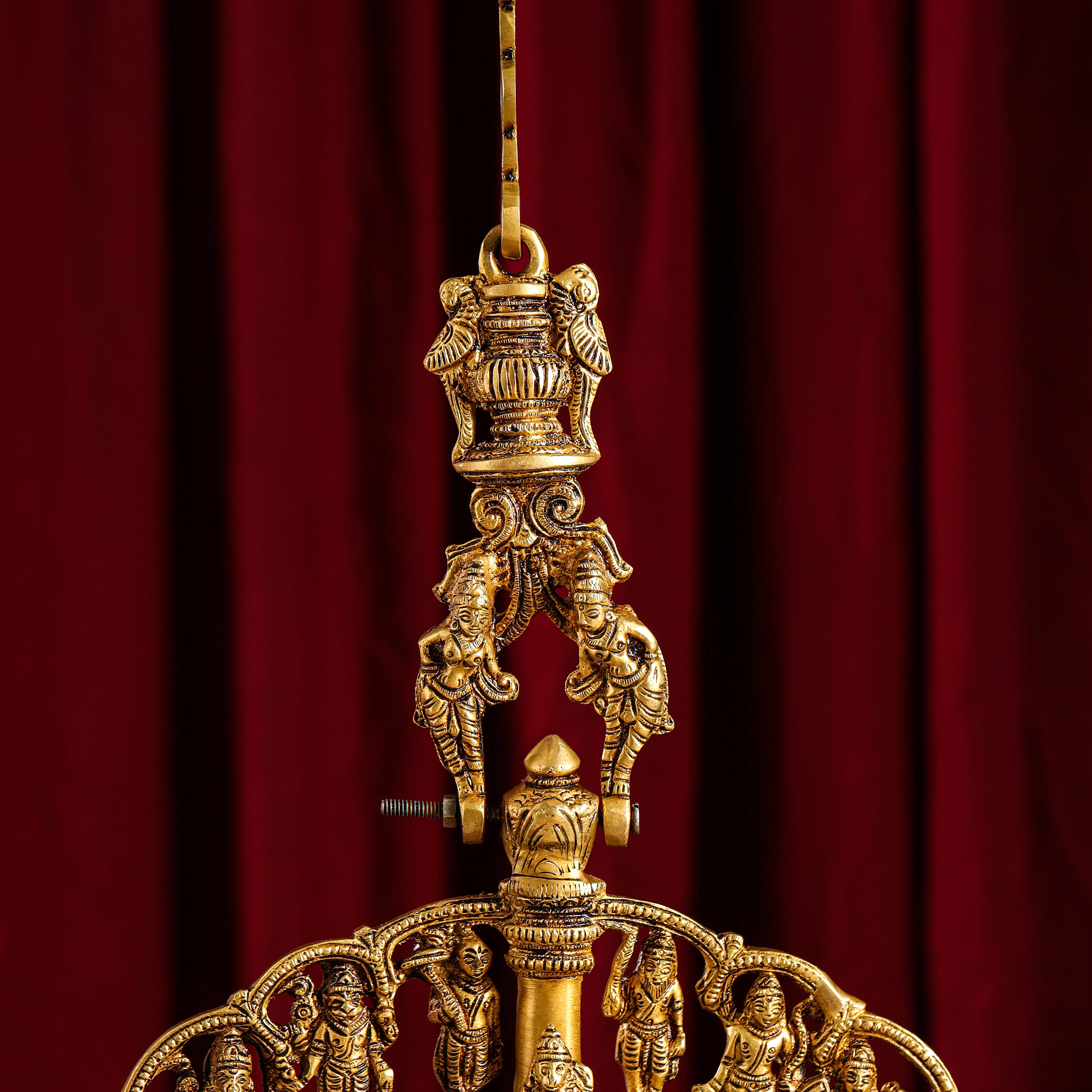 Brass Superfine Dashavatara / Vishnu Avatar Wall Hanging Lamp (46.5 Inch) - Image 6