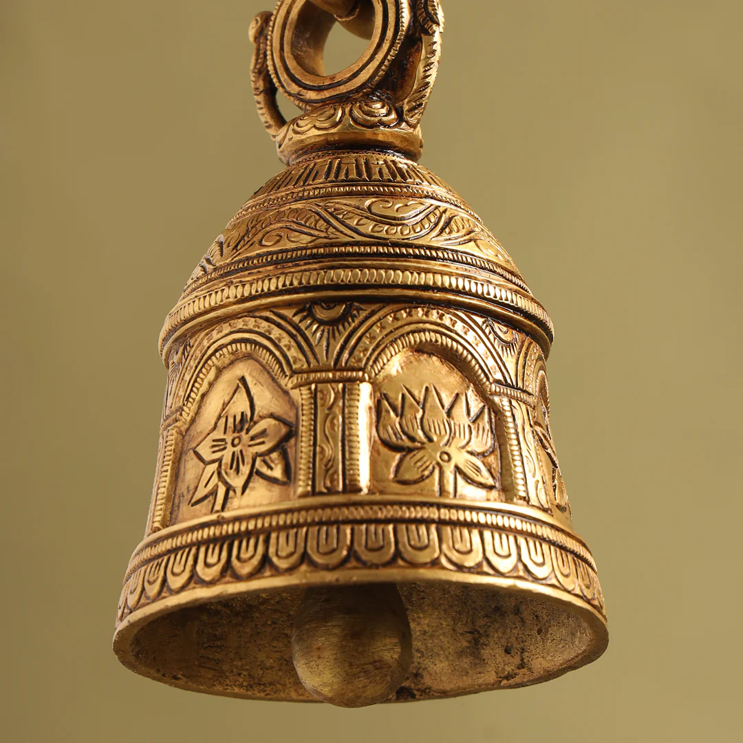 Brass Superfine Wall Hanging Temple Bell (31 Inch) - Image 3