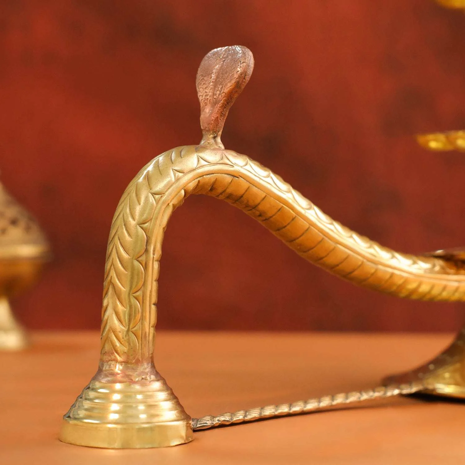 Brass Traditional 21 Petal Ganga Aarti (14 Inch) - Image 5
