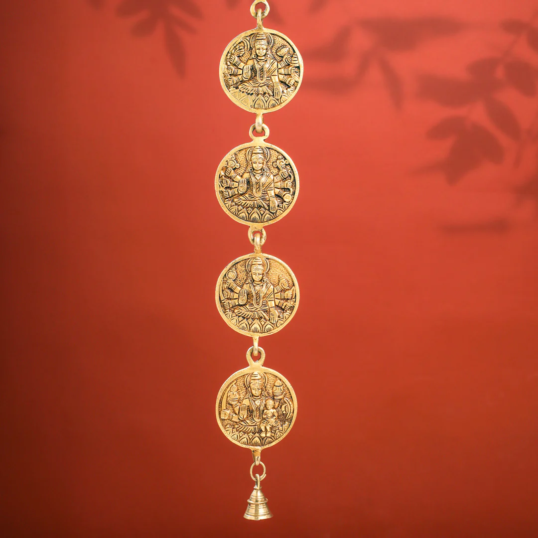 Brass Ashtalakshmi Hanging Bell (16 Inch) (40 Inch) - Image 4