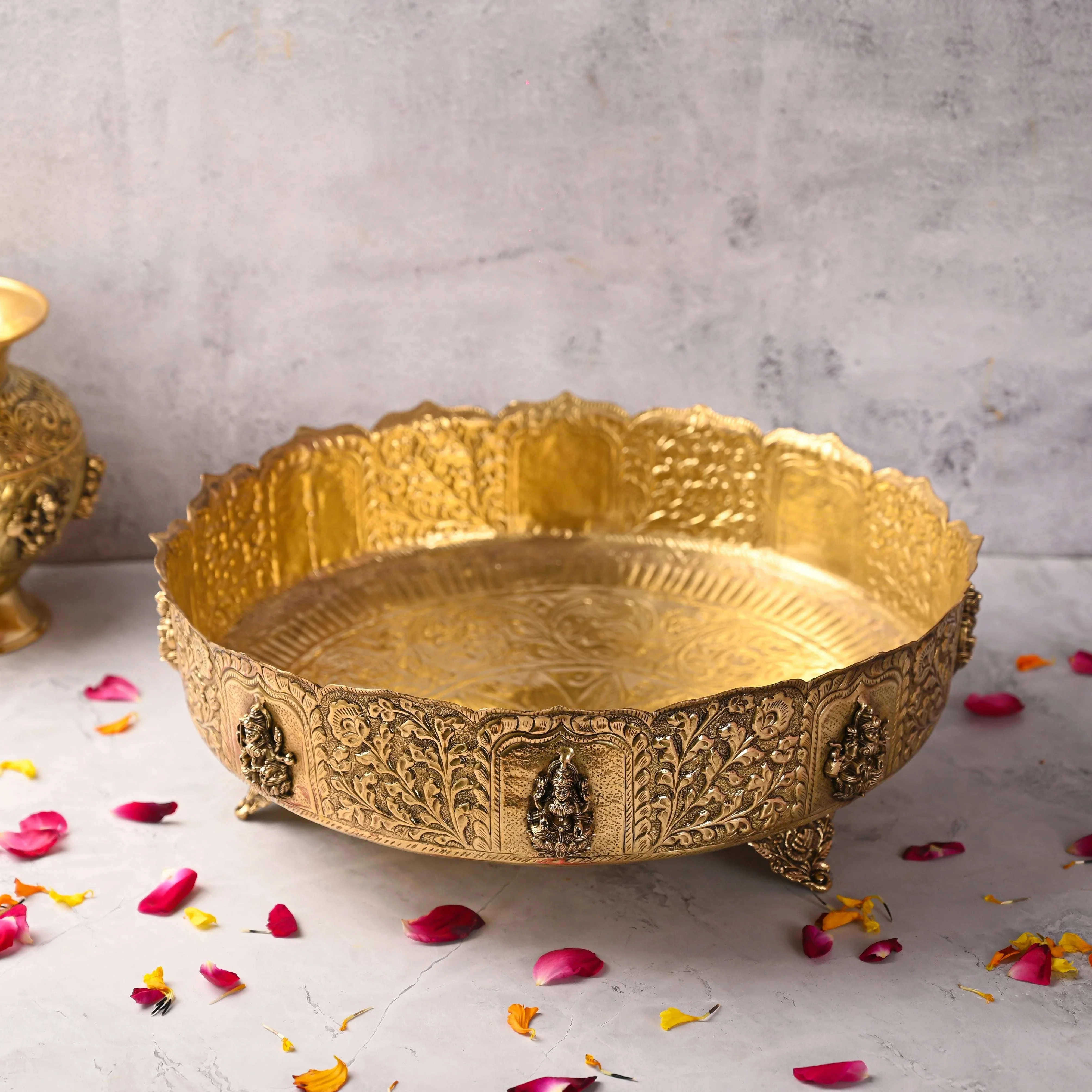 Brass Ashtalakshmi Urli - Image 3