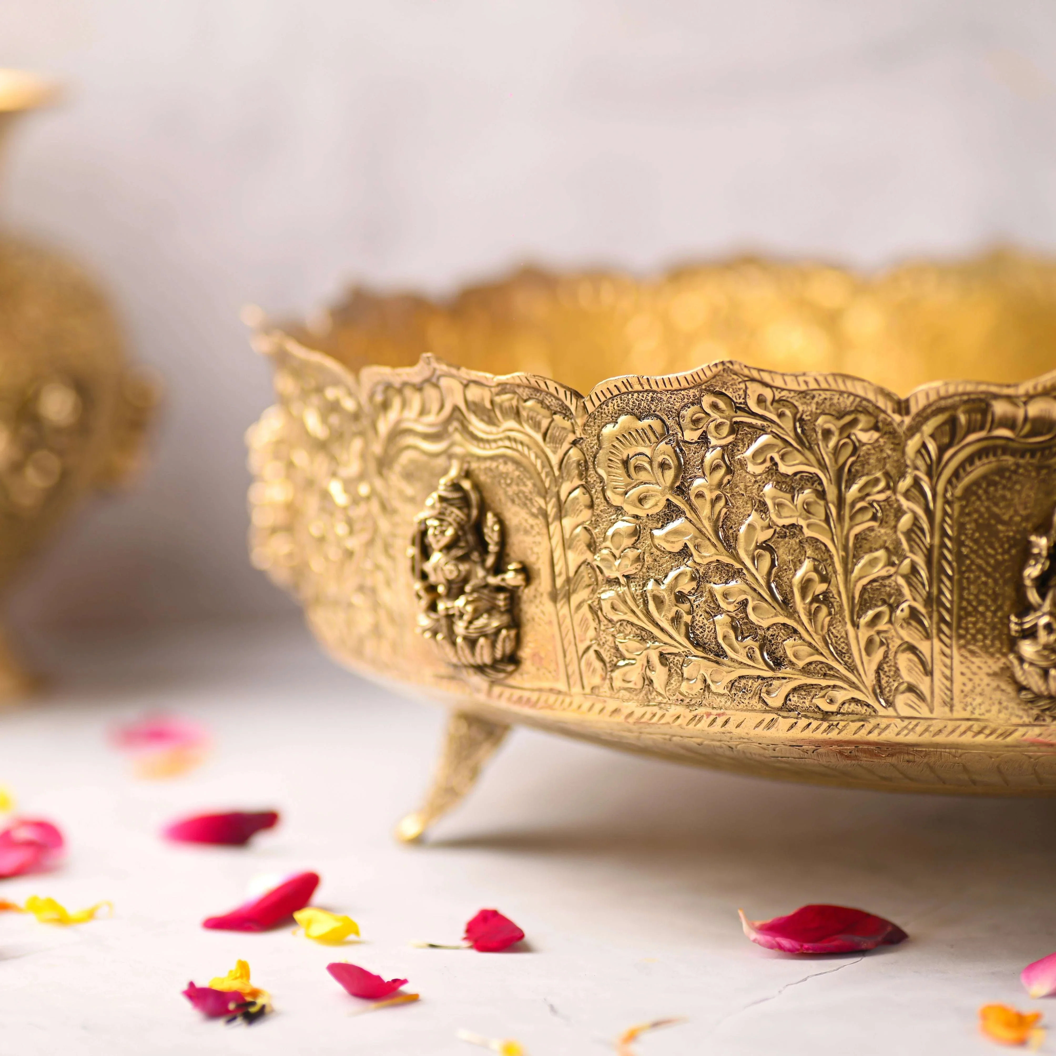 Brass Ashtalakshmi Urli - Image 4