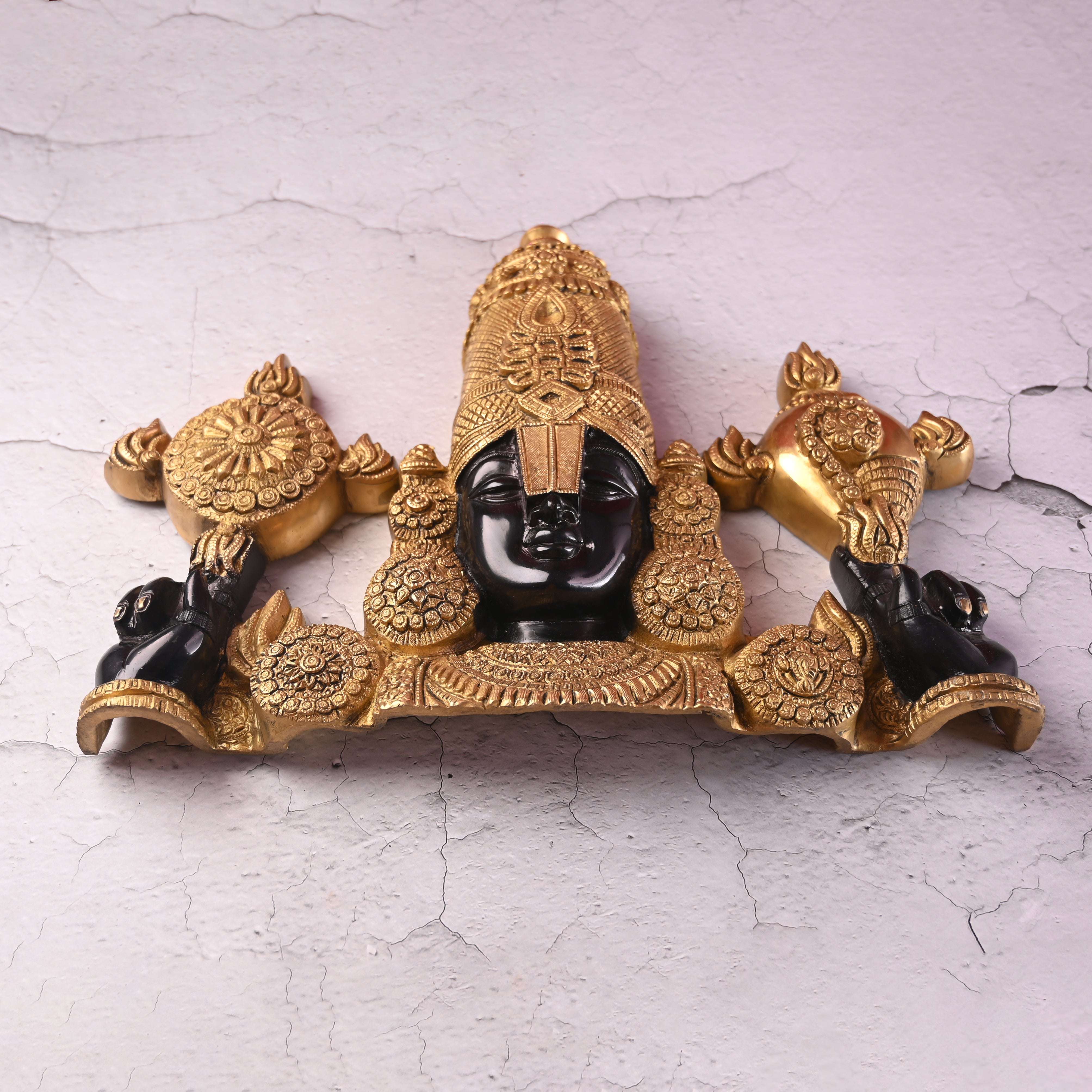 Brass Tirupati Balaji Wall Hanging – Handmade Venkateshwar Decor (14.8 Inch) - Image 5