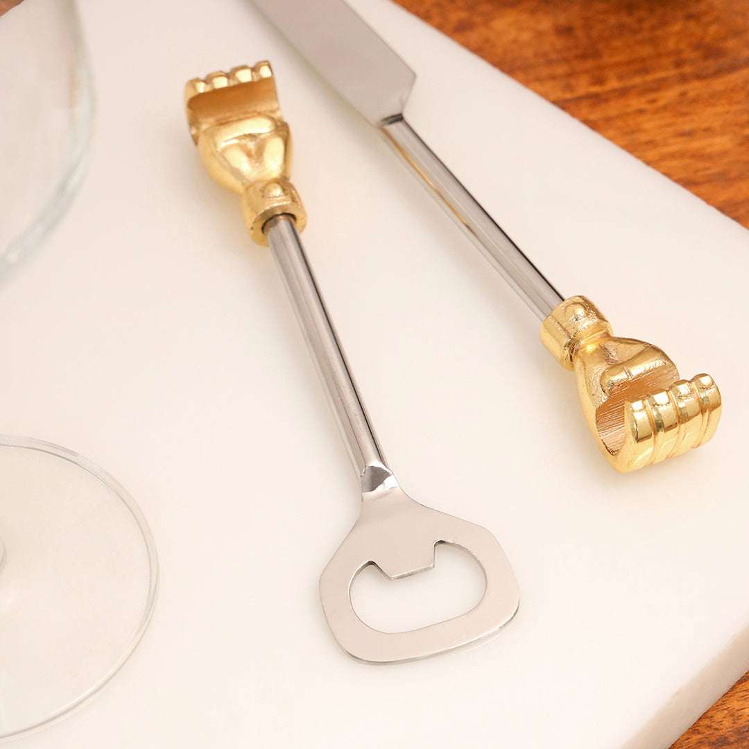 Brass & Steel Bar Tool Set with Stand (9.8 Inch) - Image 7