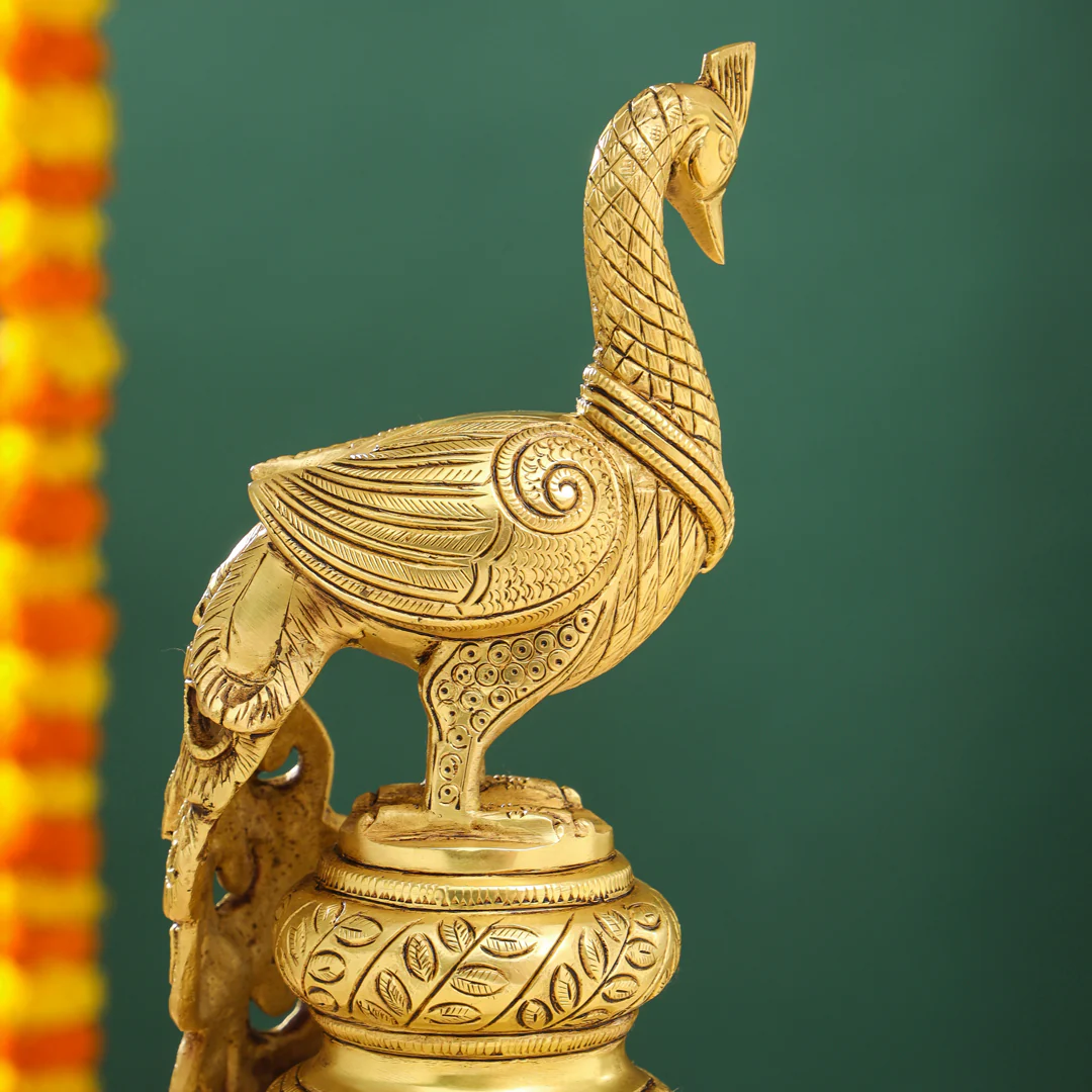 Brass Decorative Peacock Figurine (20 Inch) - Image 6