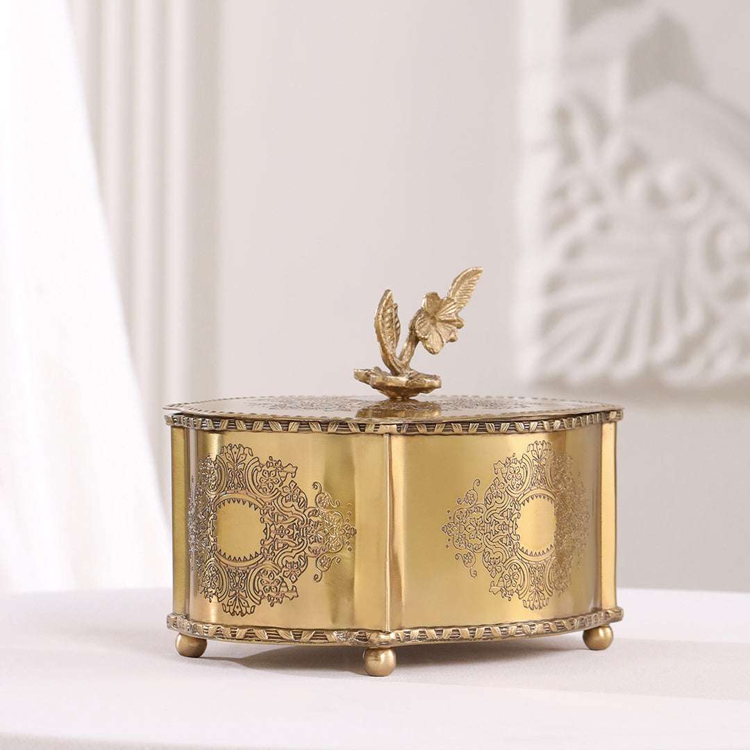 Brass Dry Fruit Box with Floral Lid - Image 8