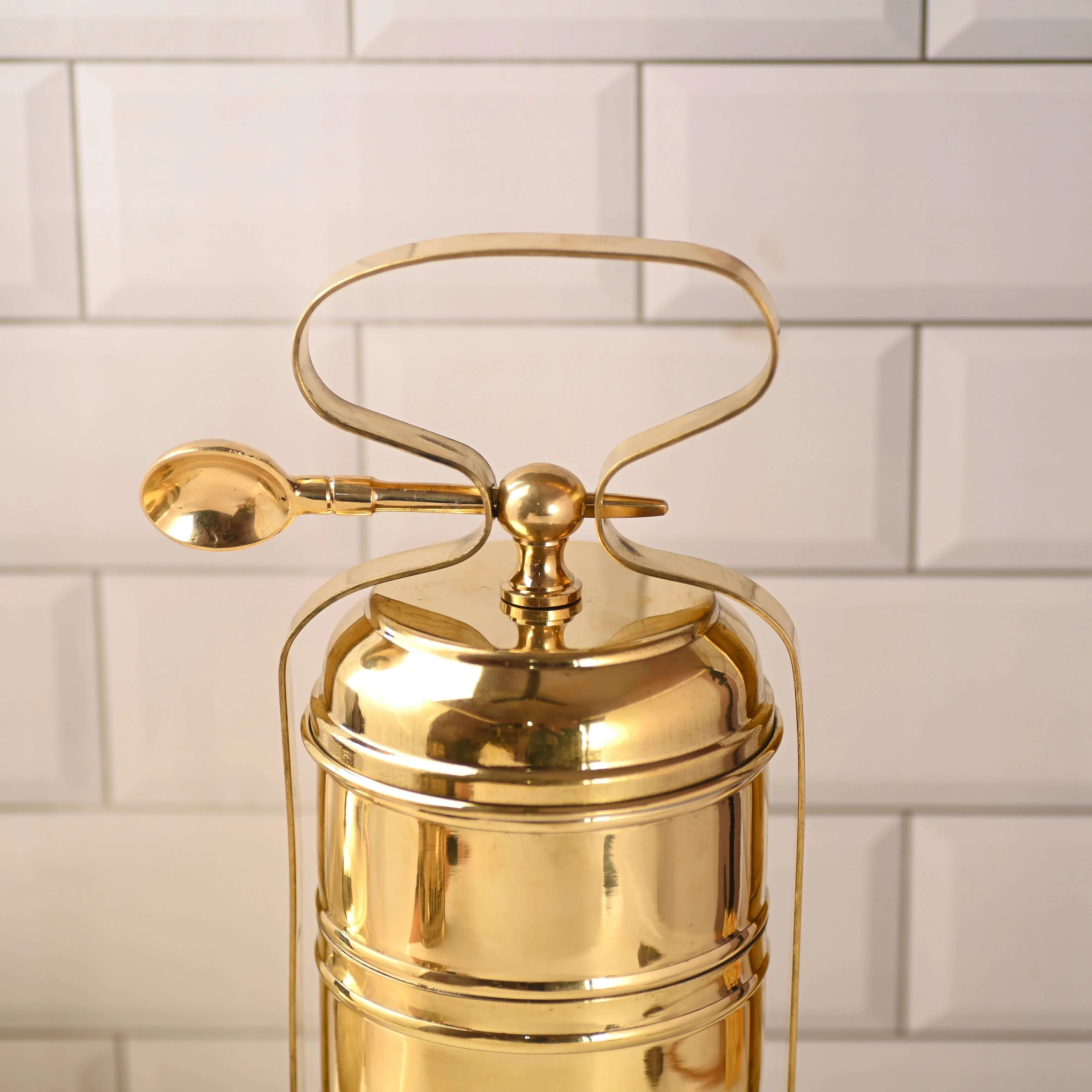 Brass 4-Tier Lunch Box/Tiffin Box (15.5 Inch) - Image 2