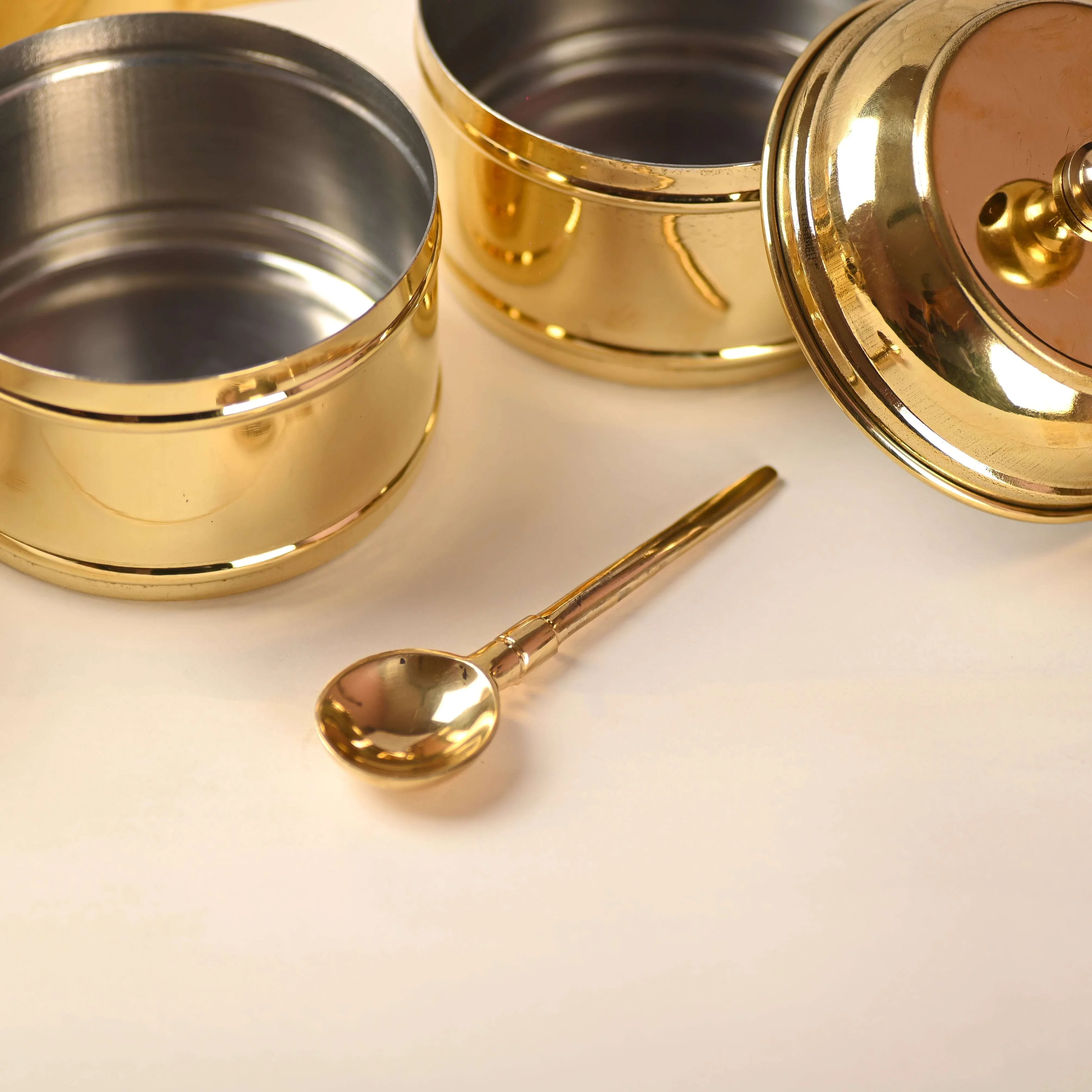 Brass 4-Tier Lunch Box/Tiffin Box (15.5 Inch) - Image 5