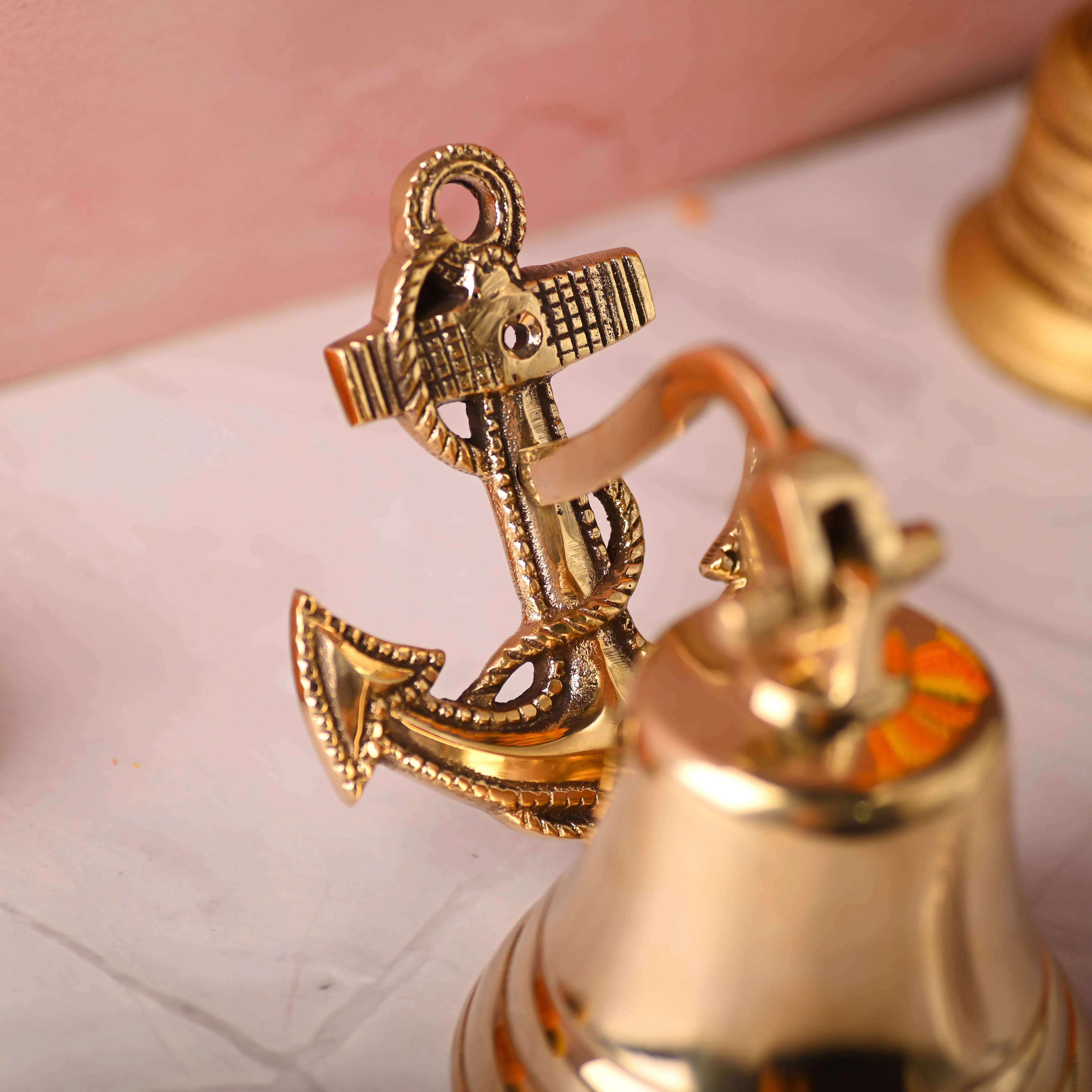 Brass Anchor Bell – Premium Nautical Brass Handicraft (6.5 Inch) - Image 5