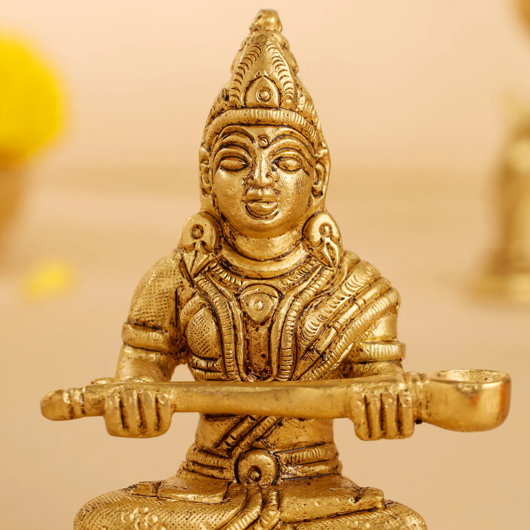 Brass Annapurna Devi Statue (4 Inch) - Image 4