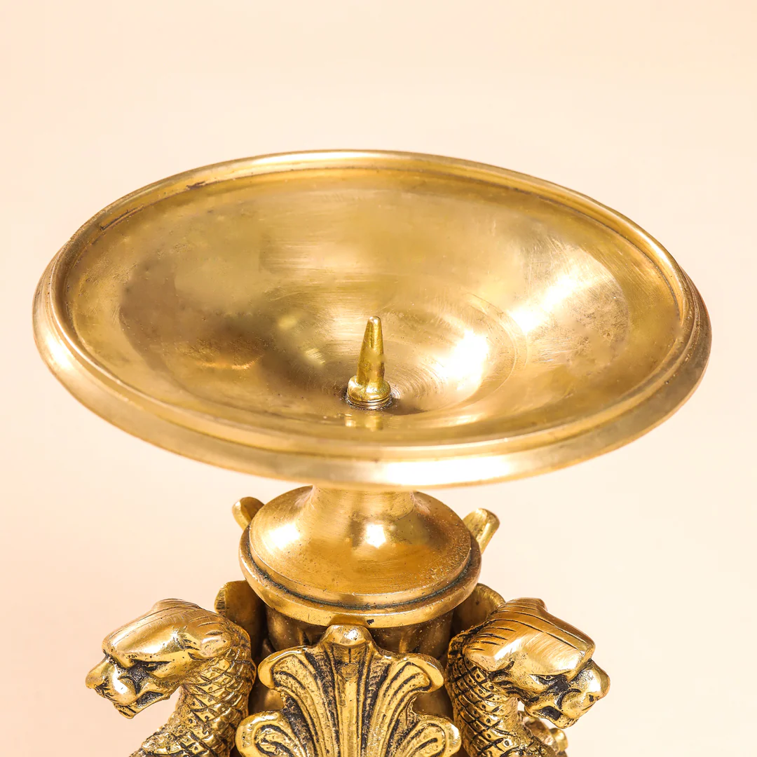 Brass Antique Candle Holder (7 Inch) - Image 3