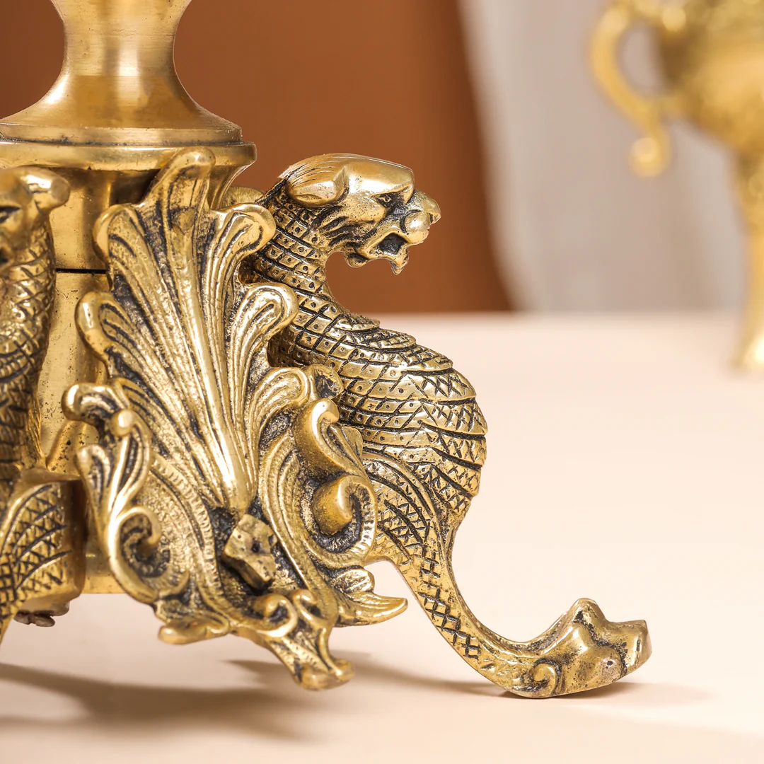 Brass Antique Candle Holder (7 Inch) - Image 6
