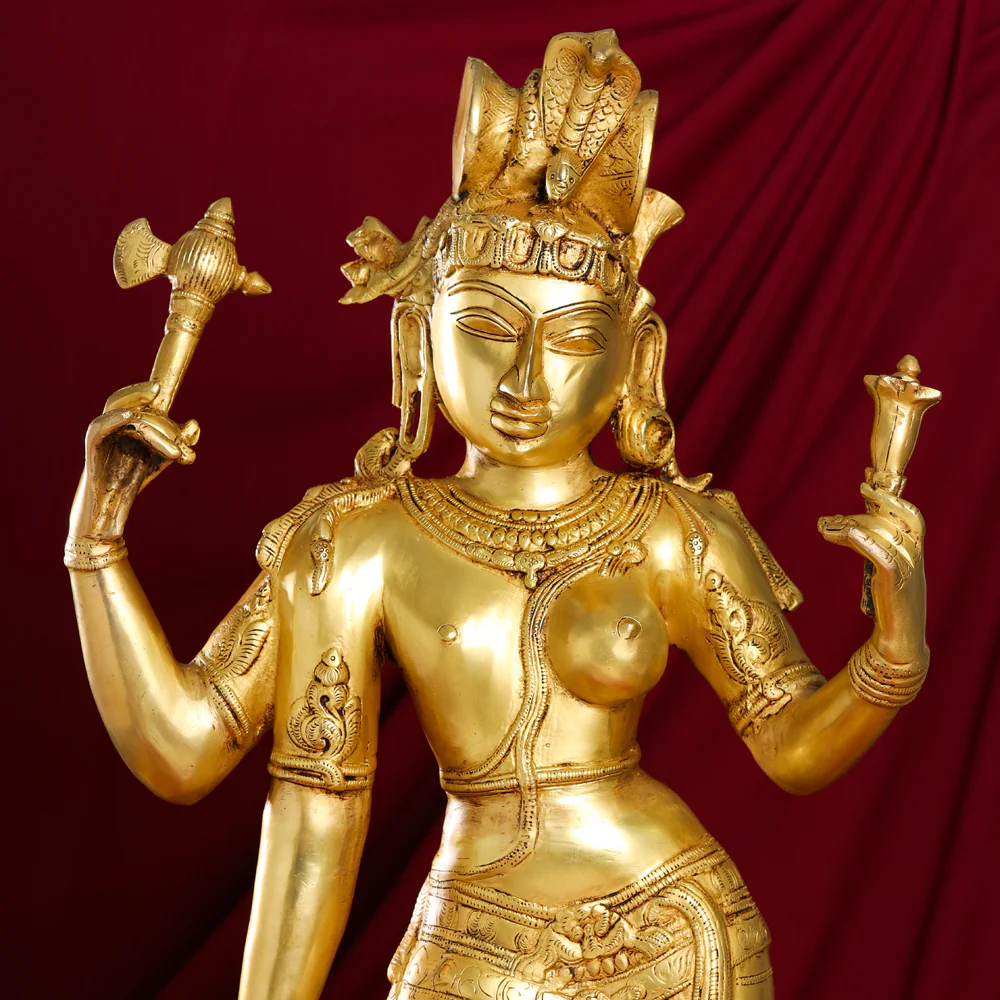 Brass Ardhanarishwara Statue (35 Inch) - Image 4
