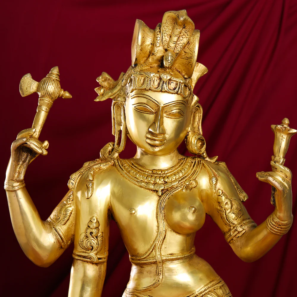 Brass Ardhanarishwara Statue (35 Inch) - Image 7