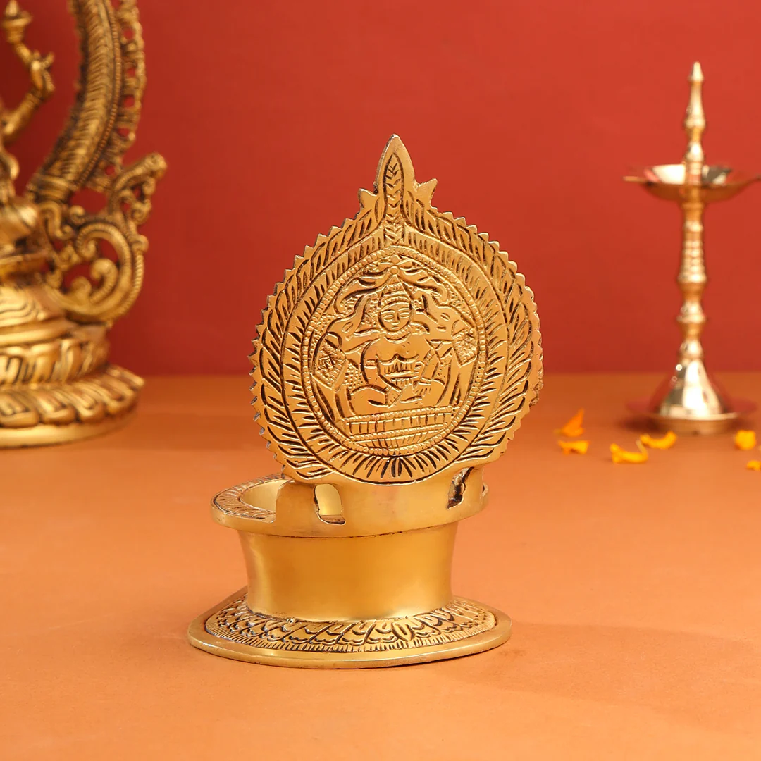 Brass Ashtalakshmi Diya (7 Inch) - Image 4
