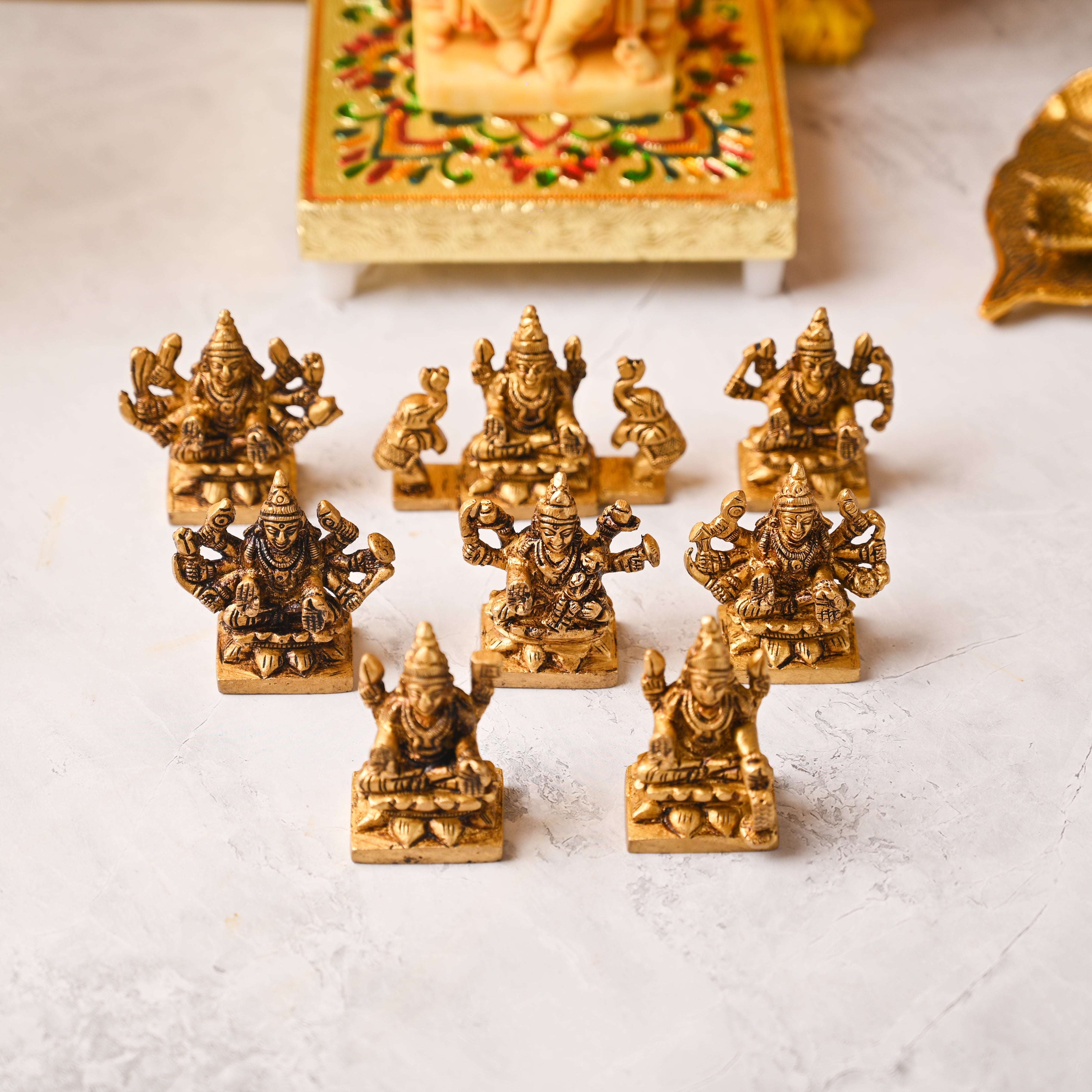 Brass Ashtalakshmi Idol Set (2 Inch)