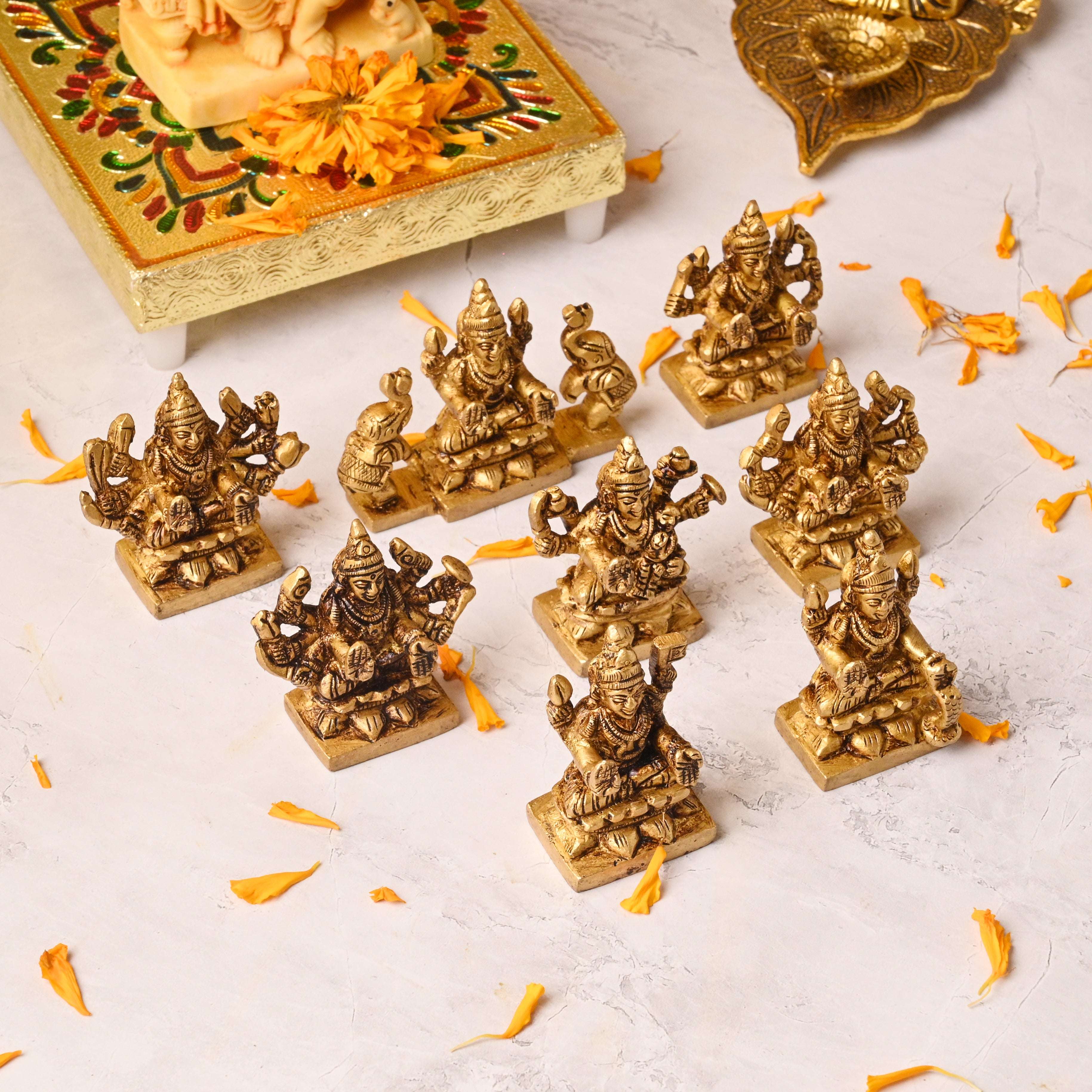 Brass Ashtalakshmi Idol Set (2 Inch) - Image 3