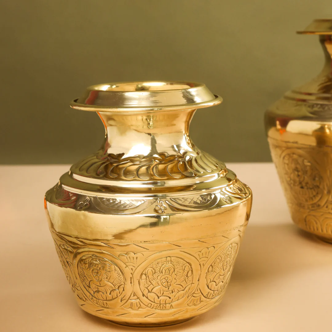 Brass Ashtalakshmi Kodam/Kalash - Image 2