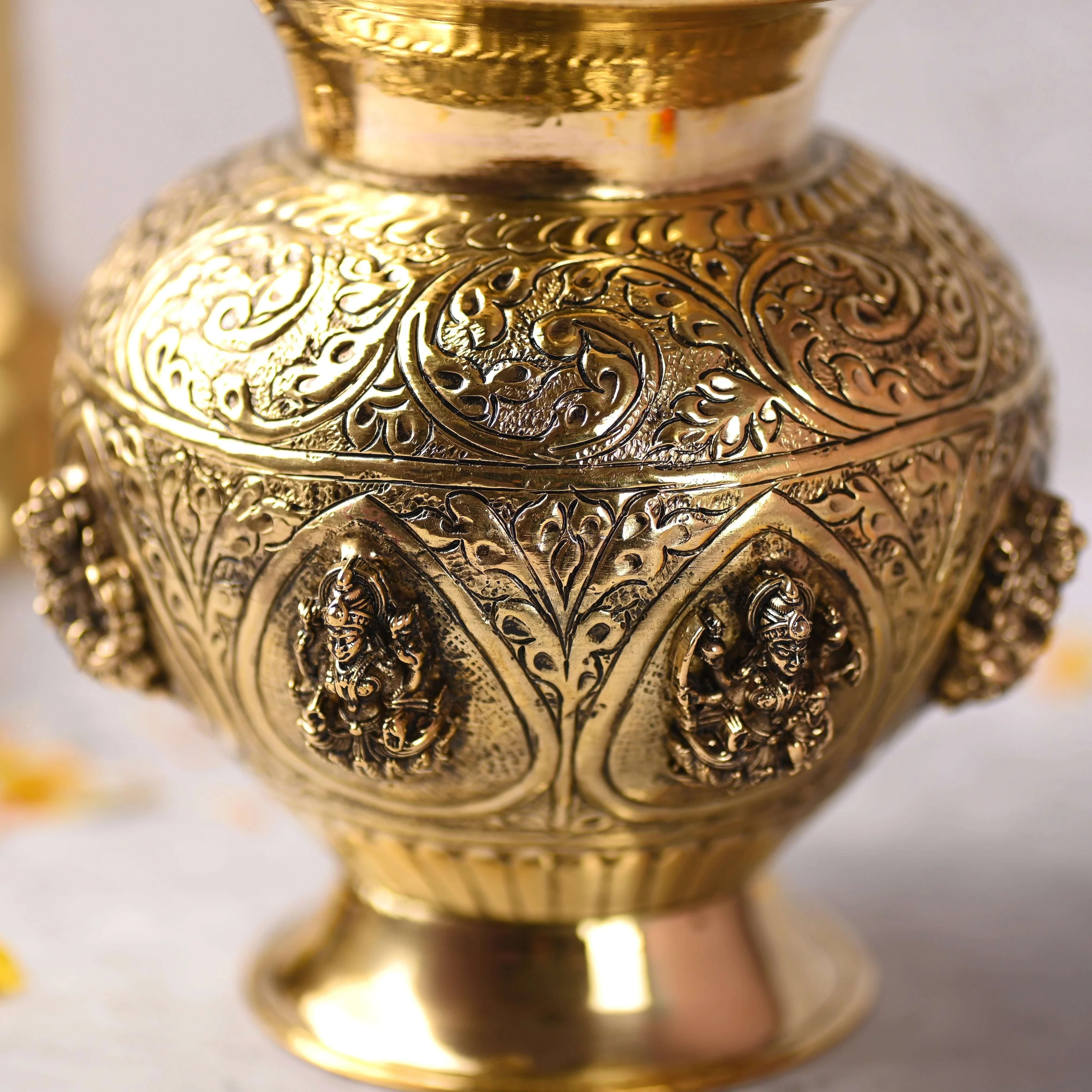 Brass Ashtalakshmi Kodam / Kalash (5.5 Inch) - Image 5