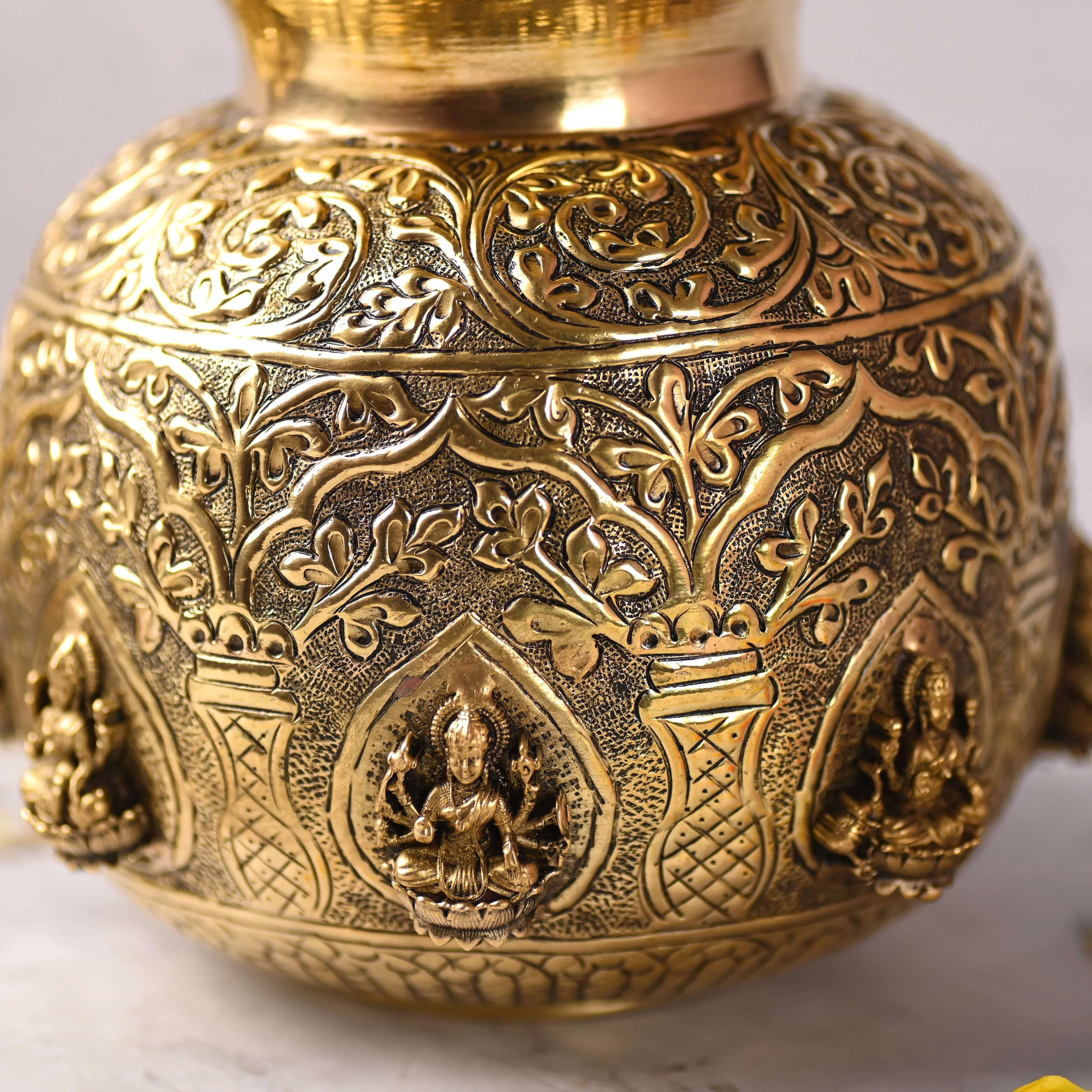 Brass Ashtalakshmi Kodam / Kalash (7.8 Inch) - Image 5