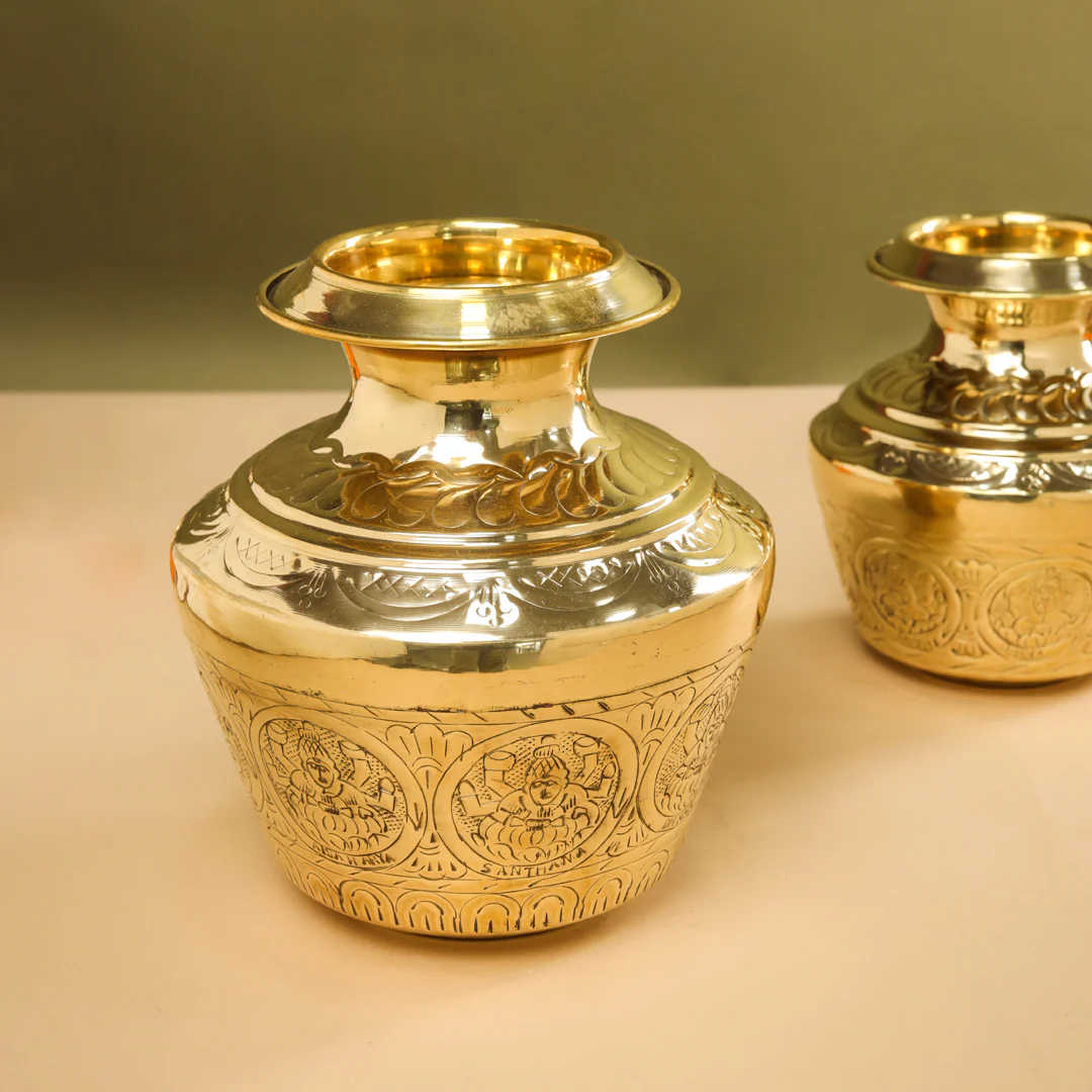 Brass Ashtalakshmi Kodam/Kalash - Image 7