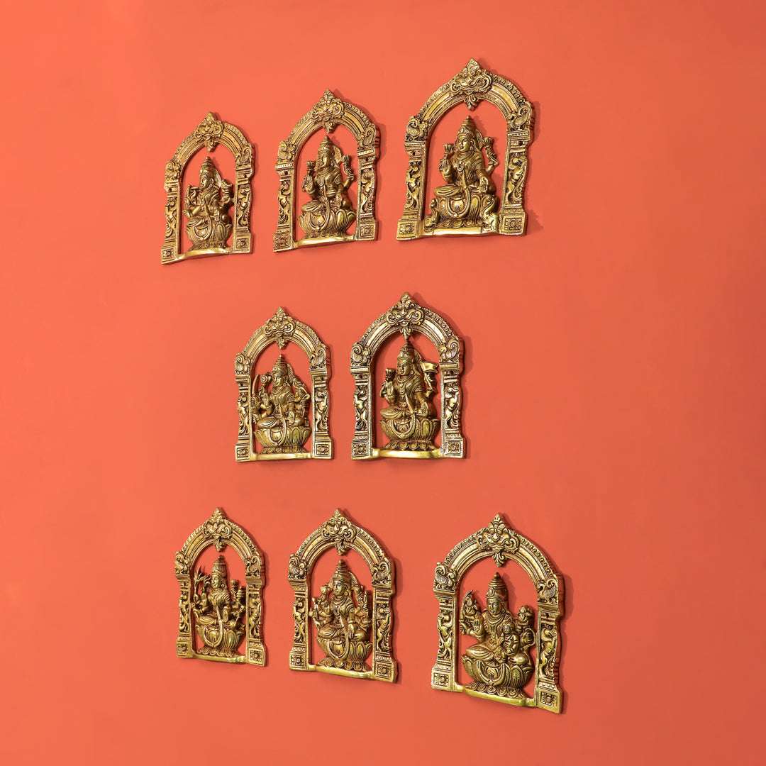 Brass Ashtalakshmi Wall Hanging Plates Set (5.5 Inch) - Image 9