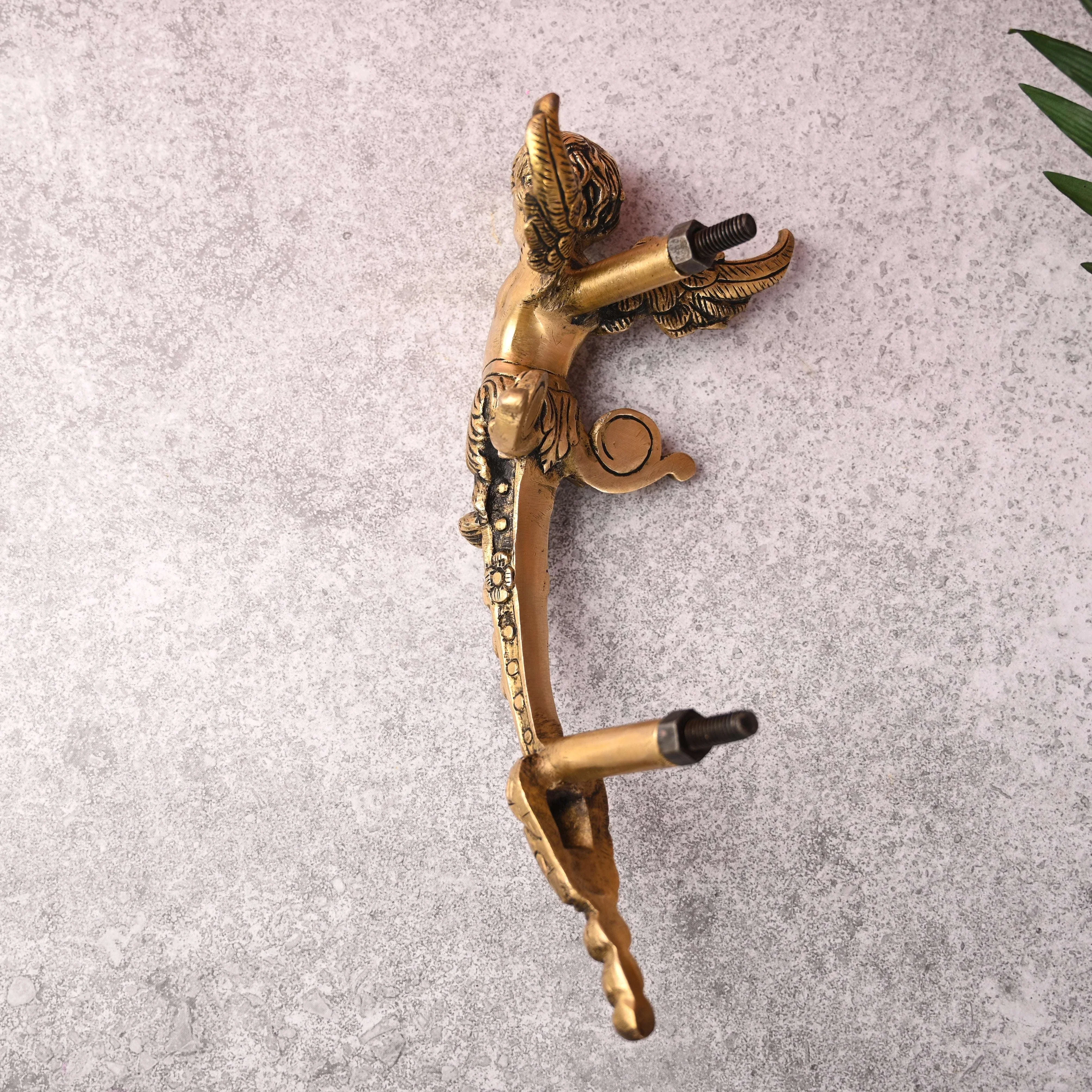 Brass Baby With Wings Door Handle (12.5 Inch) - Image 2