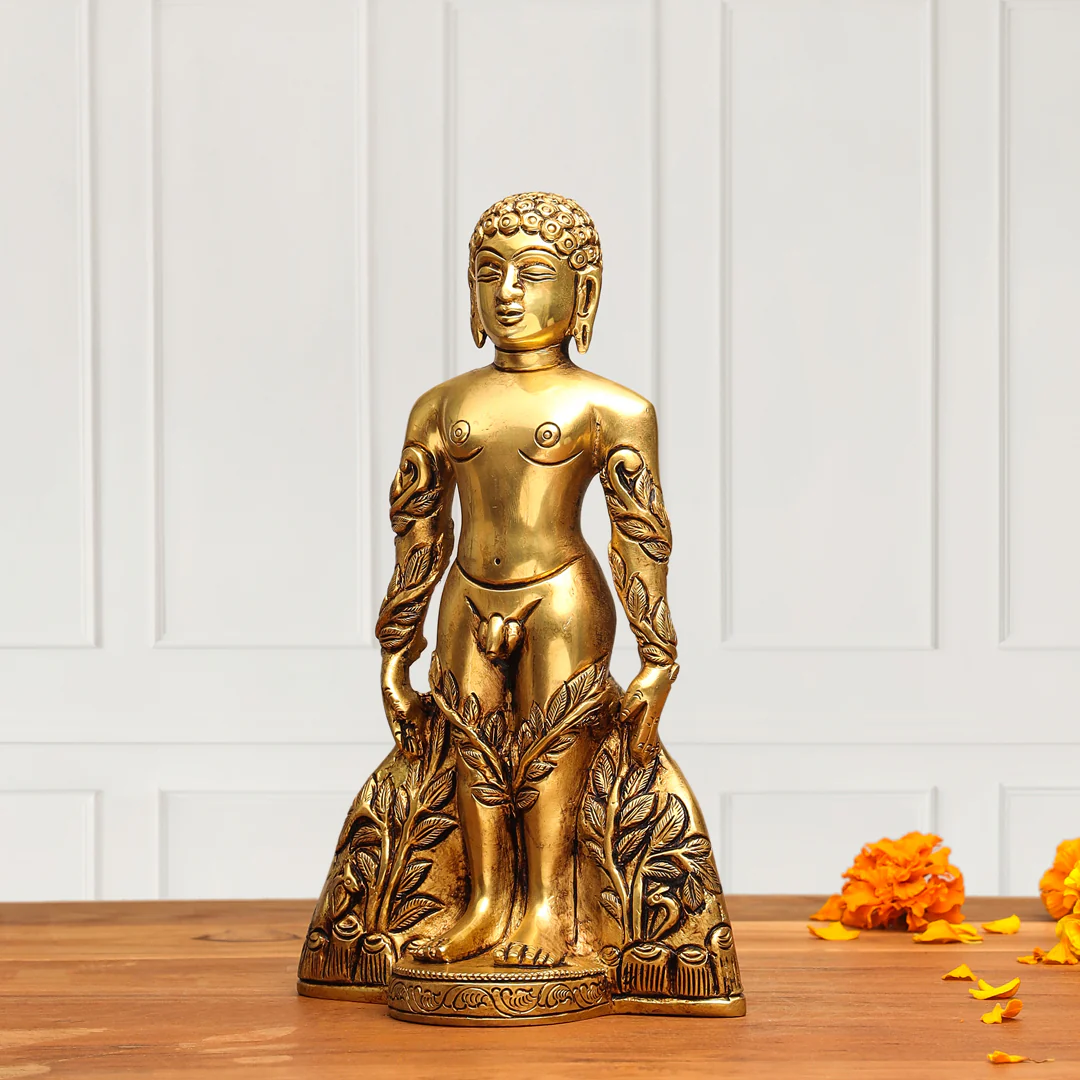 Brass Bahubali Statue (8.5 Inch) - Image 3