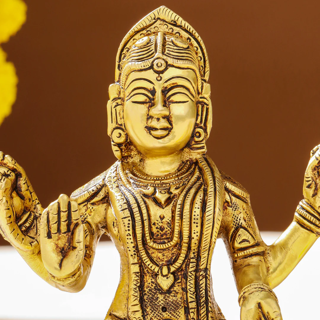 Brass Bala Tripurasundari Idol On Lotus (6 Inch) - Image 5