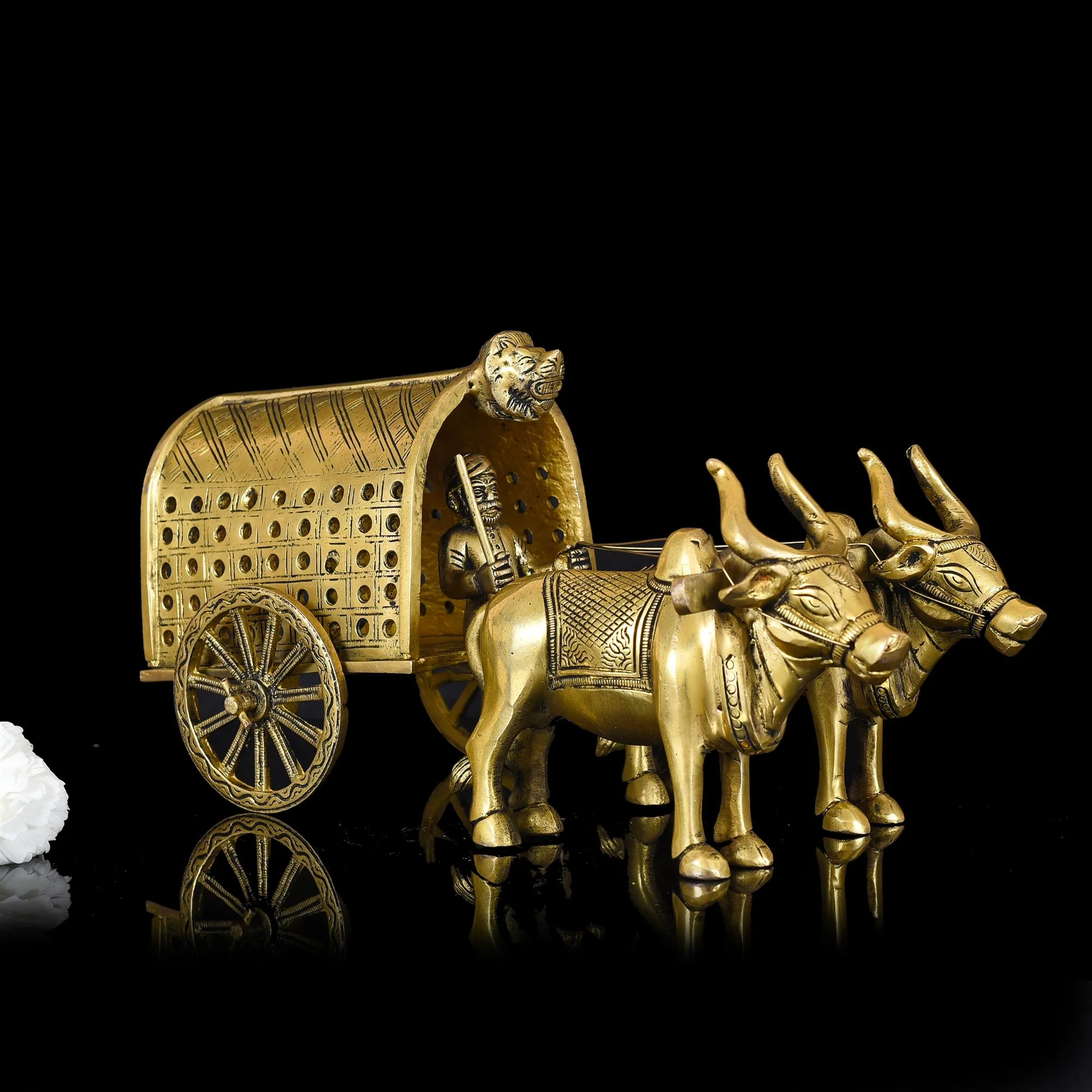 Brass Big Double Bullock Cart (6.5 Inch) - Image 2