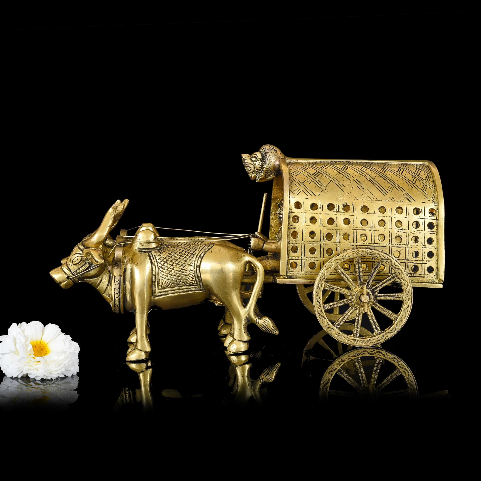 Brass Big Double Bullock Cart (6.5 Inch) - Image 3