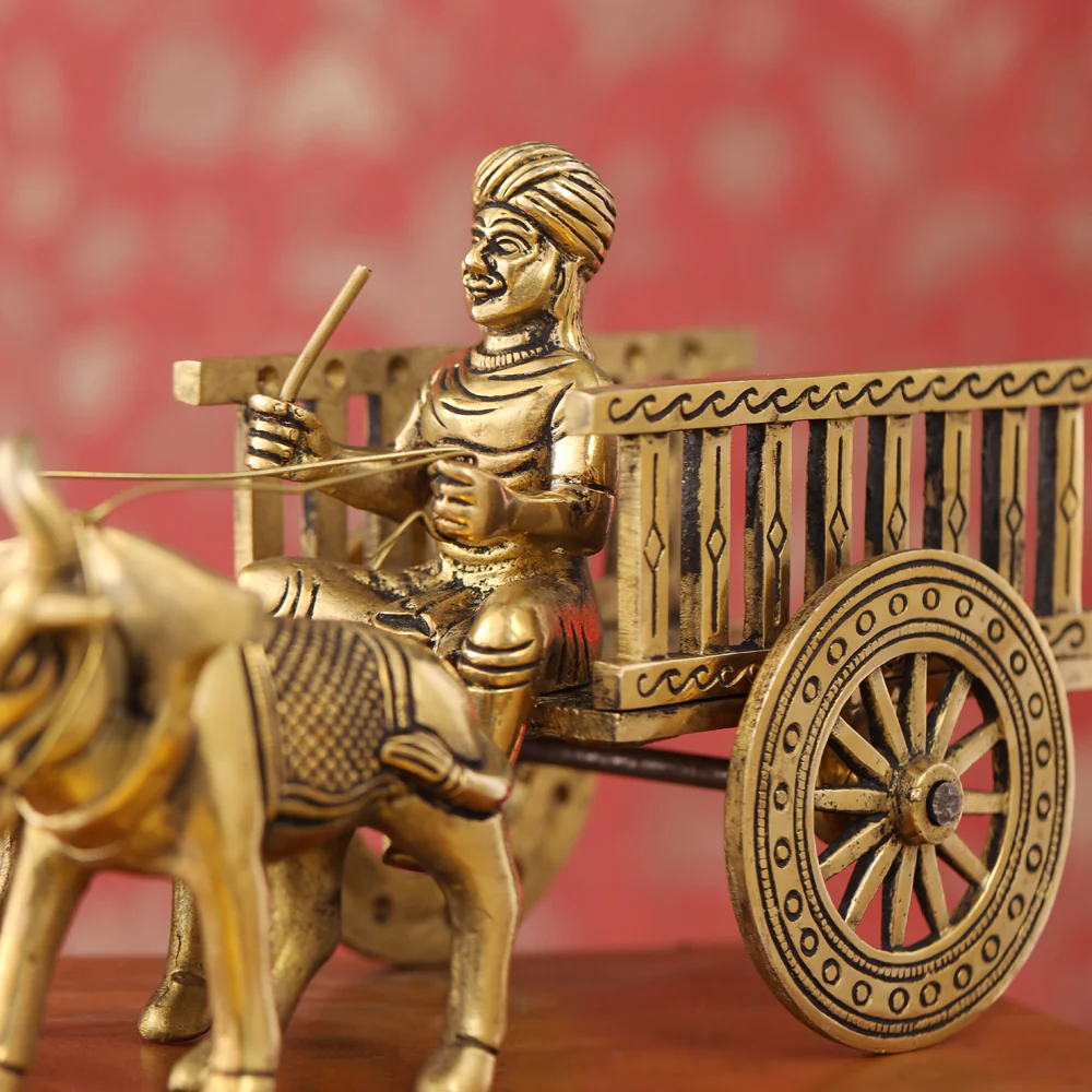 Brass Big Double Bullock Cart (6 Inch) - Image 2