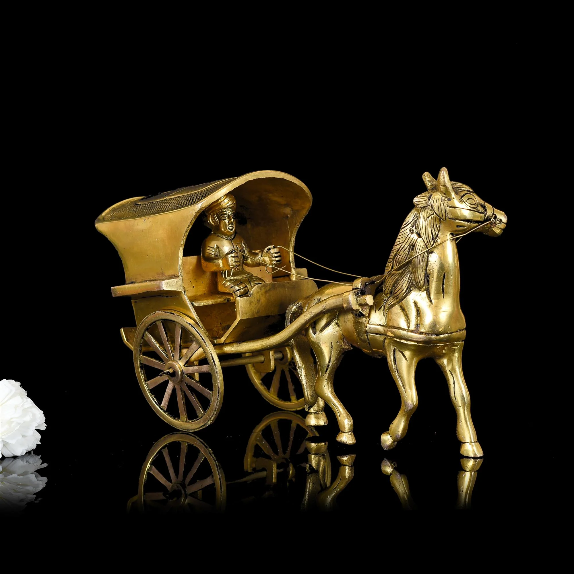 Brass Big Horse Cart/Chariot (6.5 Inch) - Image 3