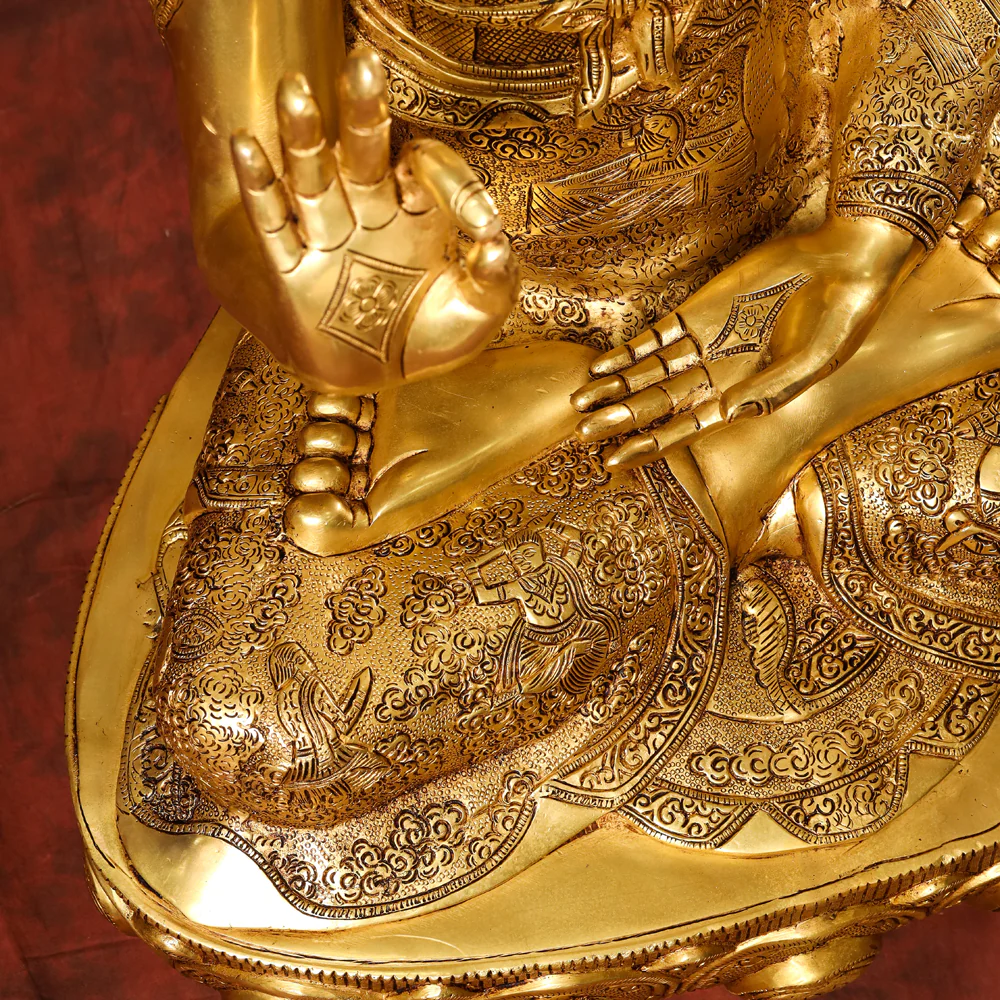 Brass Home Decor Buddha Statue With Tree (42 Inch) - Image 8