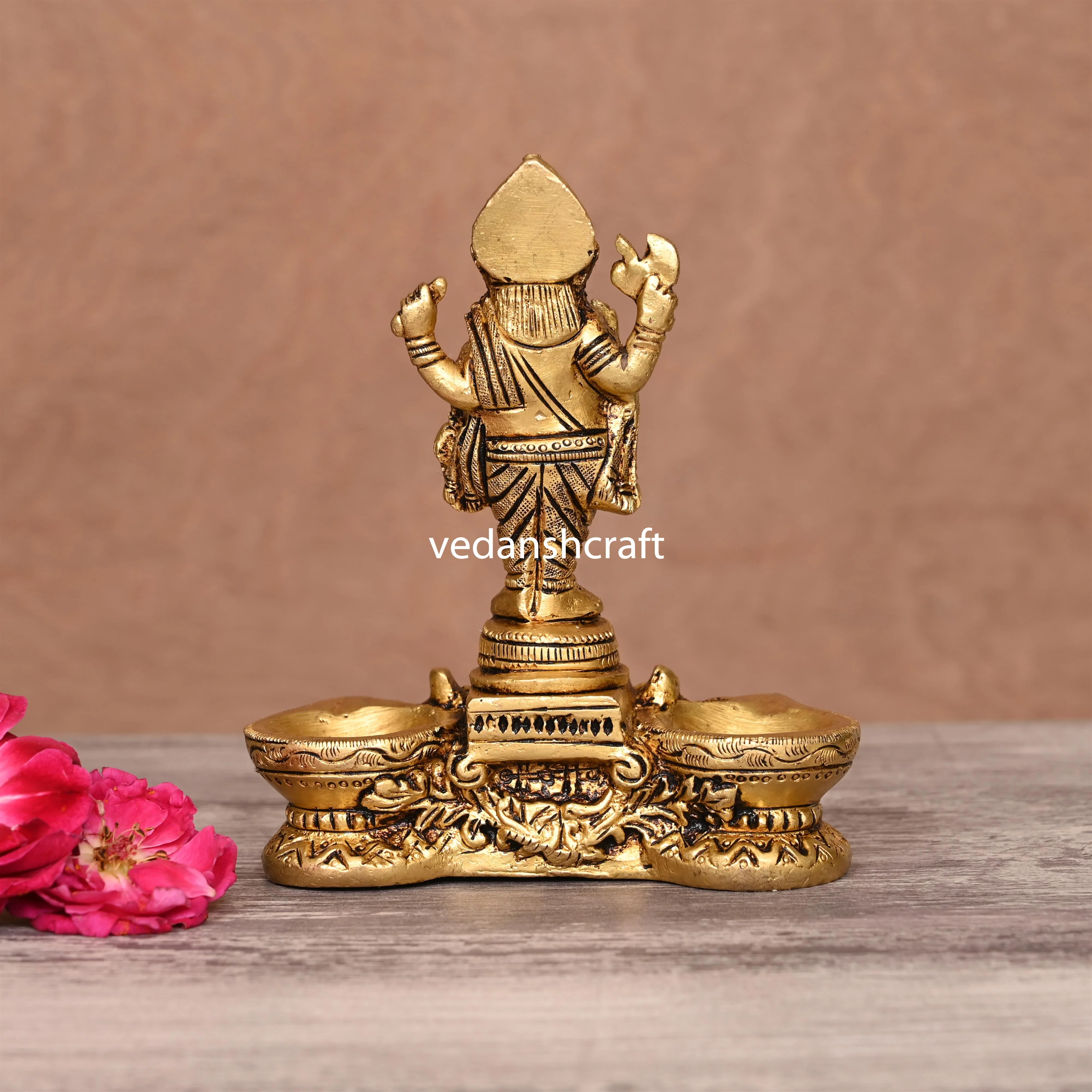 Brass Blessing Ganesha Diya (5.5 Inch) - Image 3