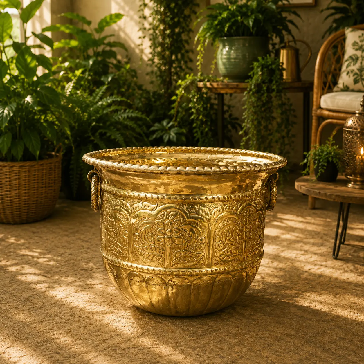 Brass Bucket Planter Pot - Image 5