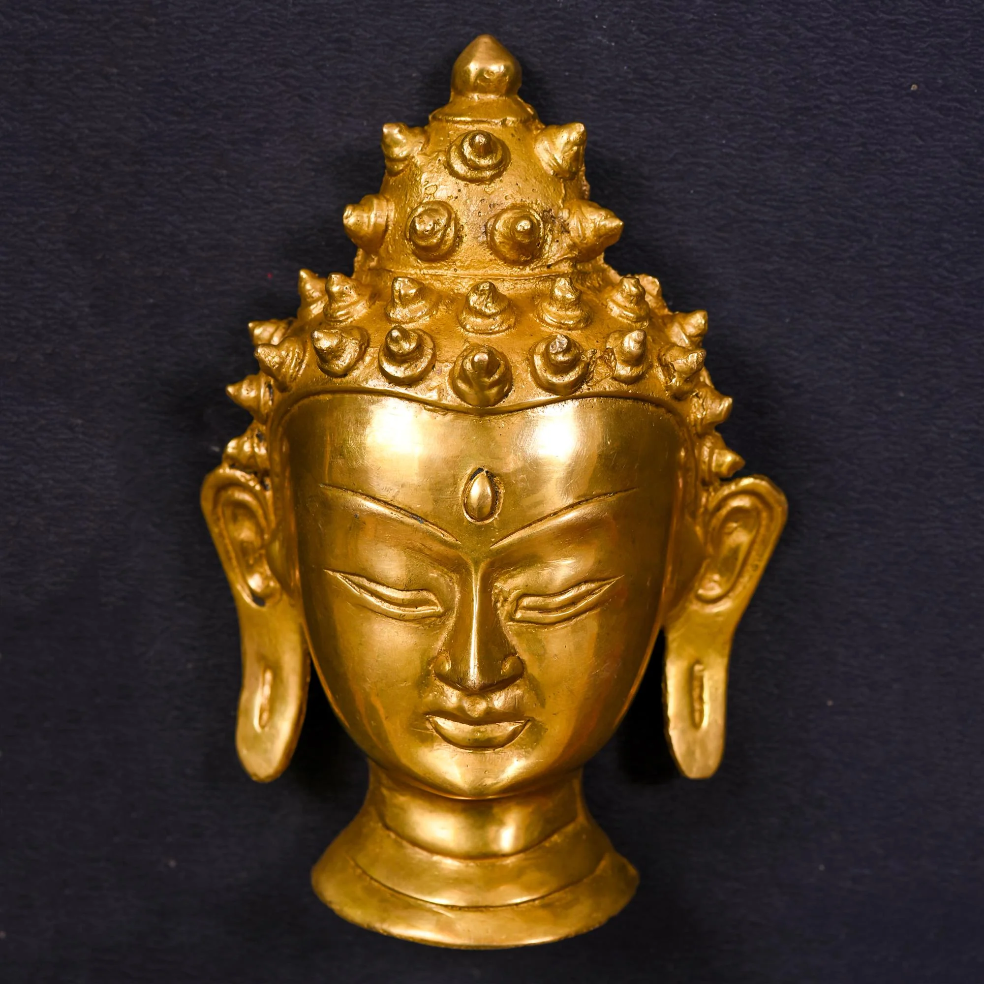 Brass Buddha Face Wall Hanging (6 Inch) - Image 3