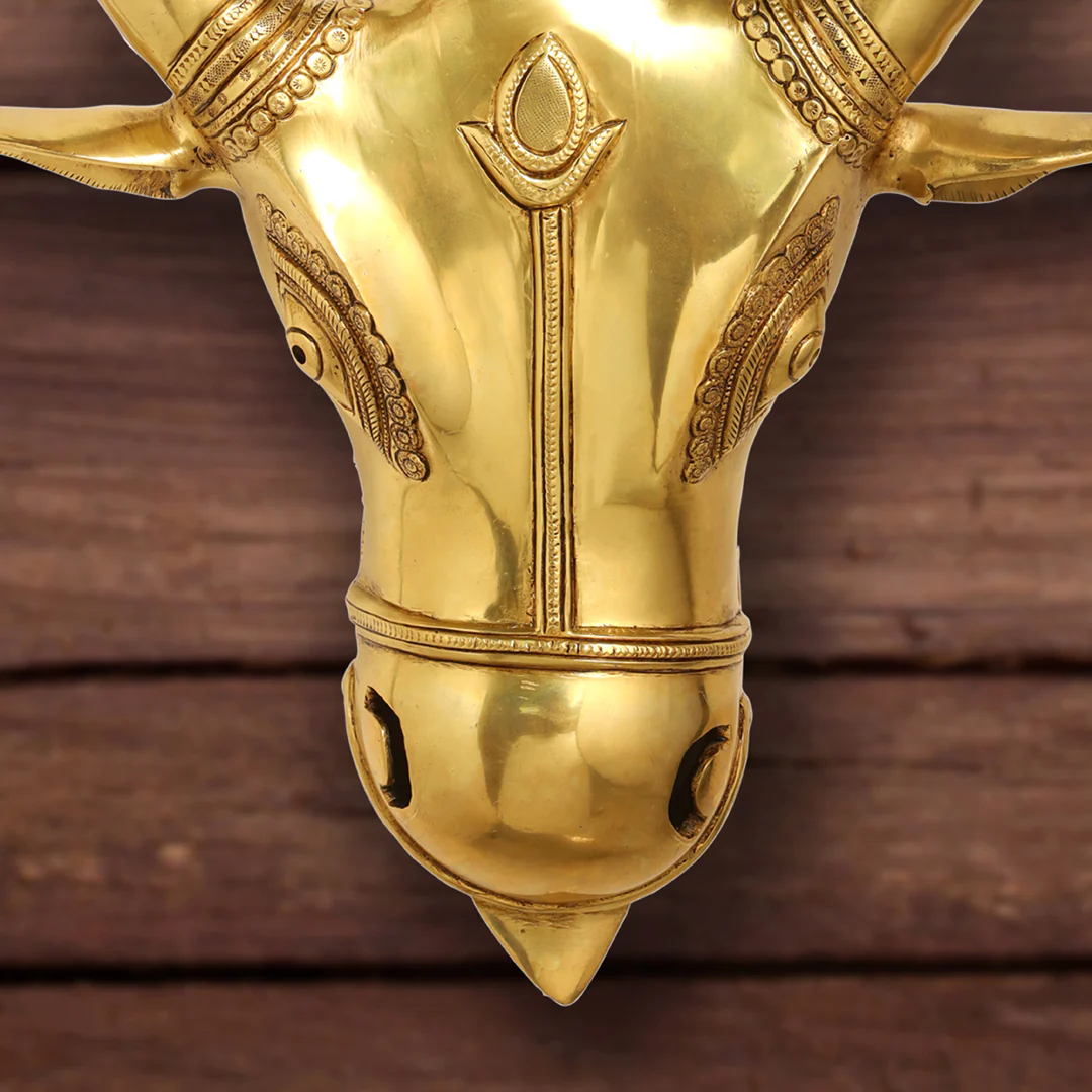 Brass Bull Head Wall Hanging (18 Inch) - Image 3