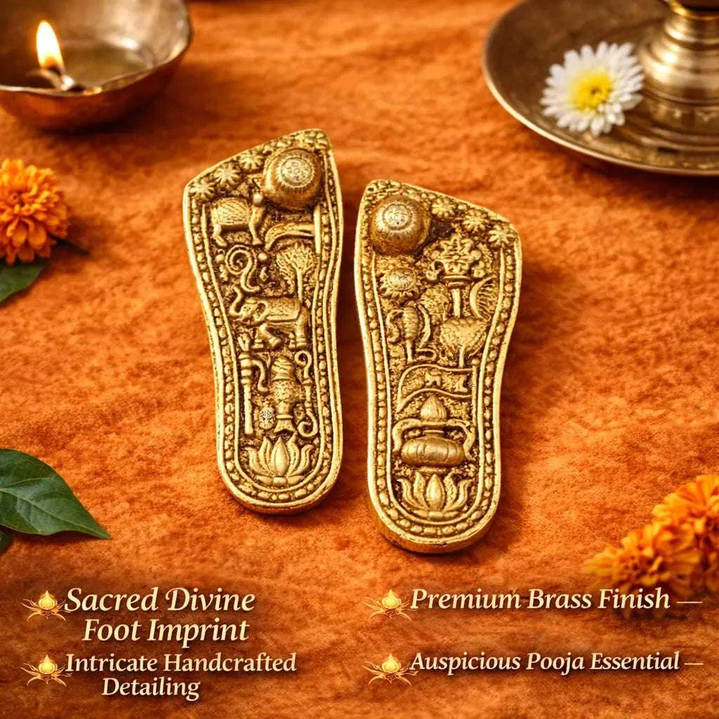 Brass Charan Paduka Set (3 Inch) - Image 3