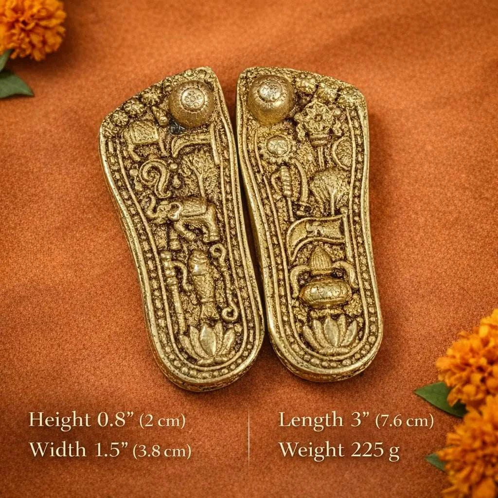 Brass Charan Paduka Set (3 Inch) - Image 4
