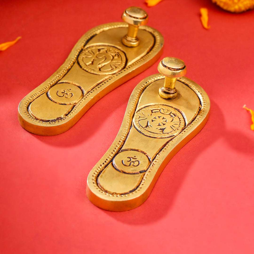Brass Charan Paduka Set (5.5 Inch) - Image 3