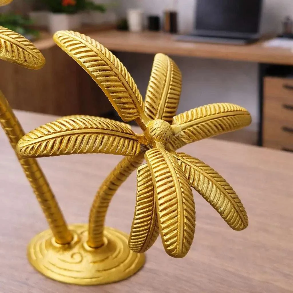 Brass Coconut Tree Decorative Showpiece (9.5 Inch) - Image 3