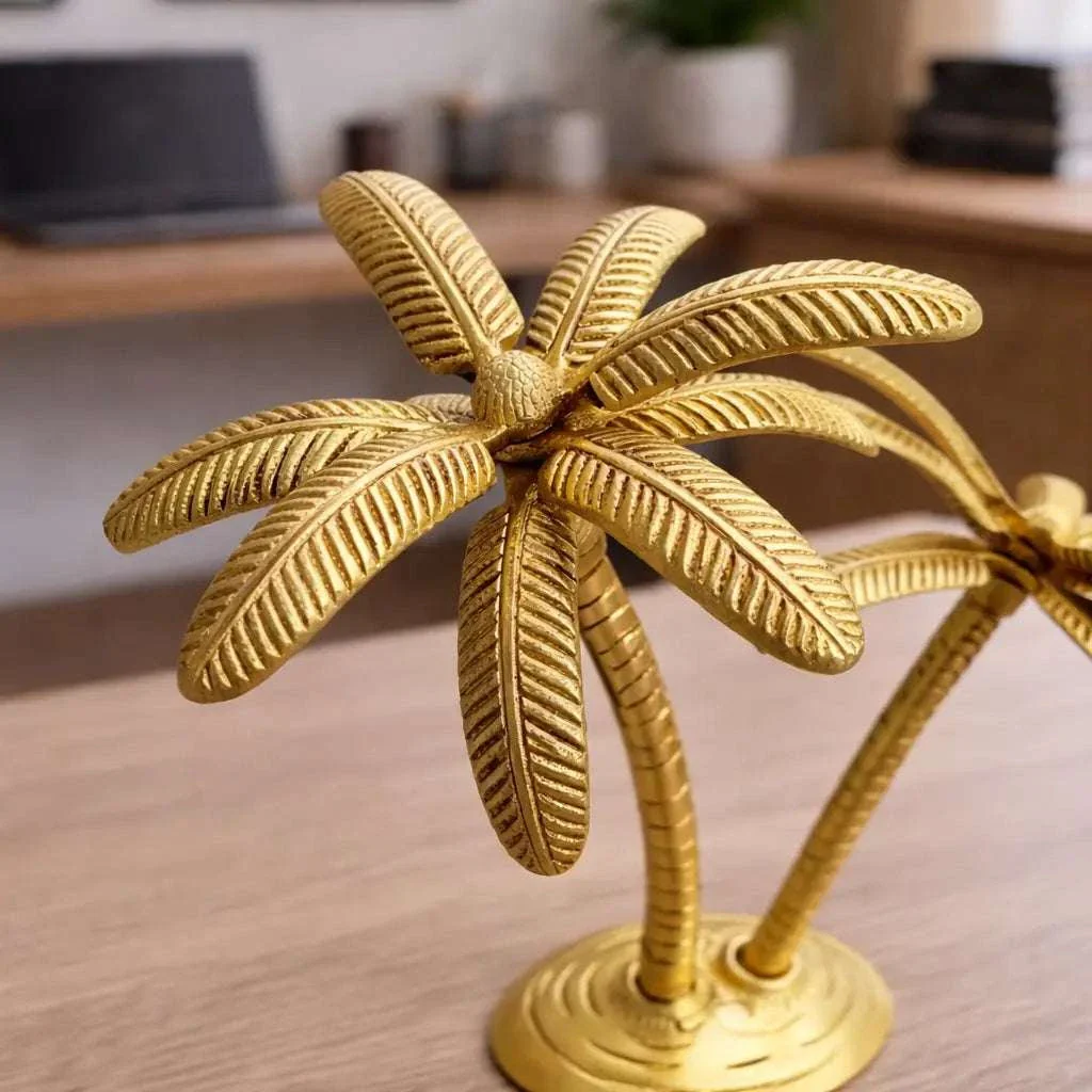 Brass Coconut Tree Decorative Showpiece (9.5 Inch) - Image 4