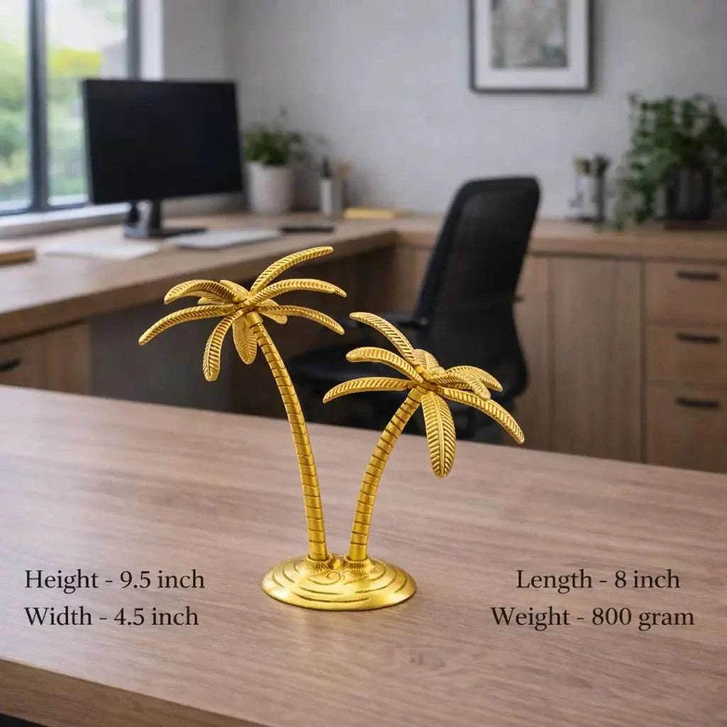 Brass Coconut Tree Decorative Showpiece (9.5 Inch) - Image 5