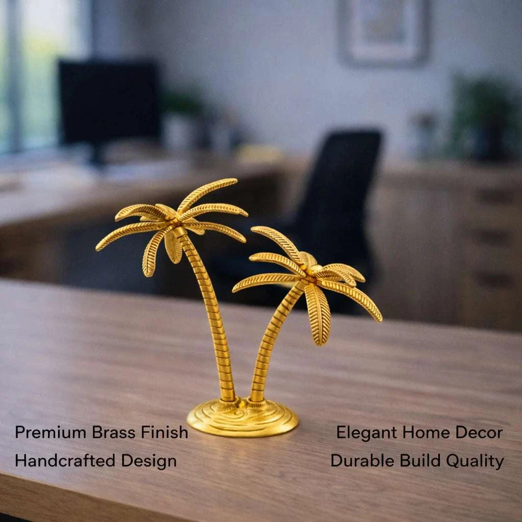 Brass Coconut Tree Decorative Showpiece (9.5 Inch) - Image 6